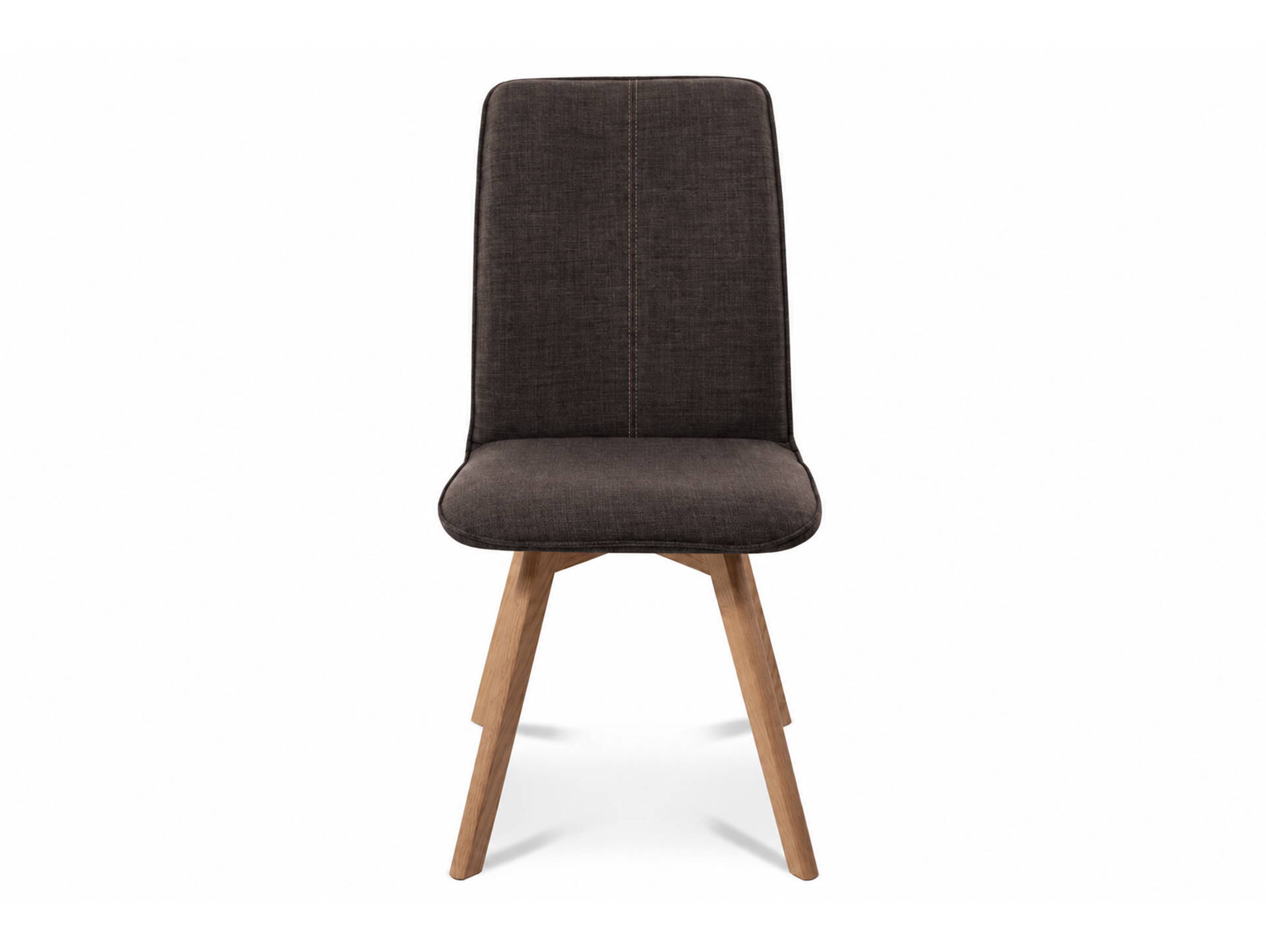 GLORIA 2er SET Polsterstühle, Gestell Massivholz ohne Drehfunktion | Stoff | braun