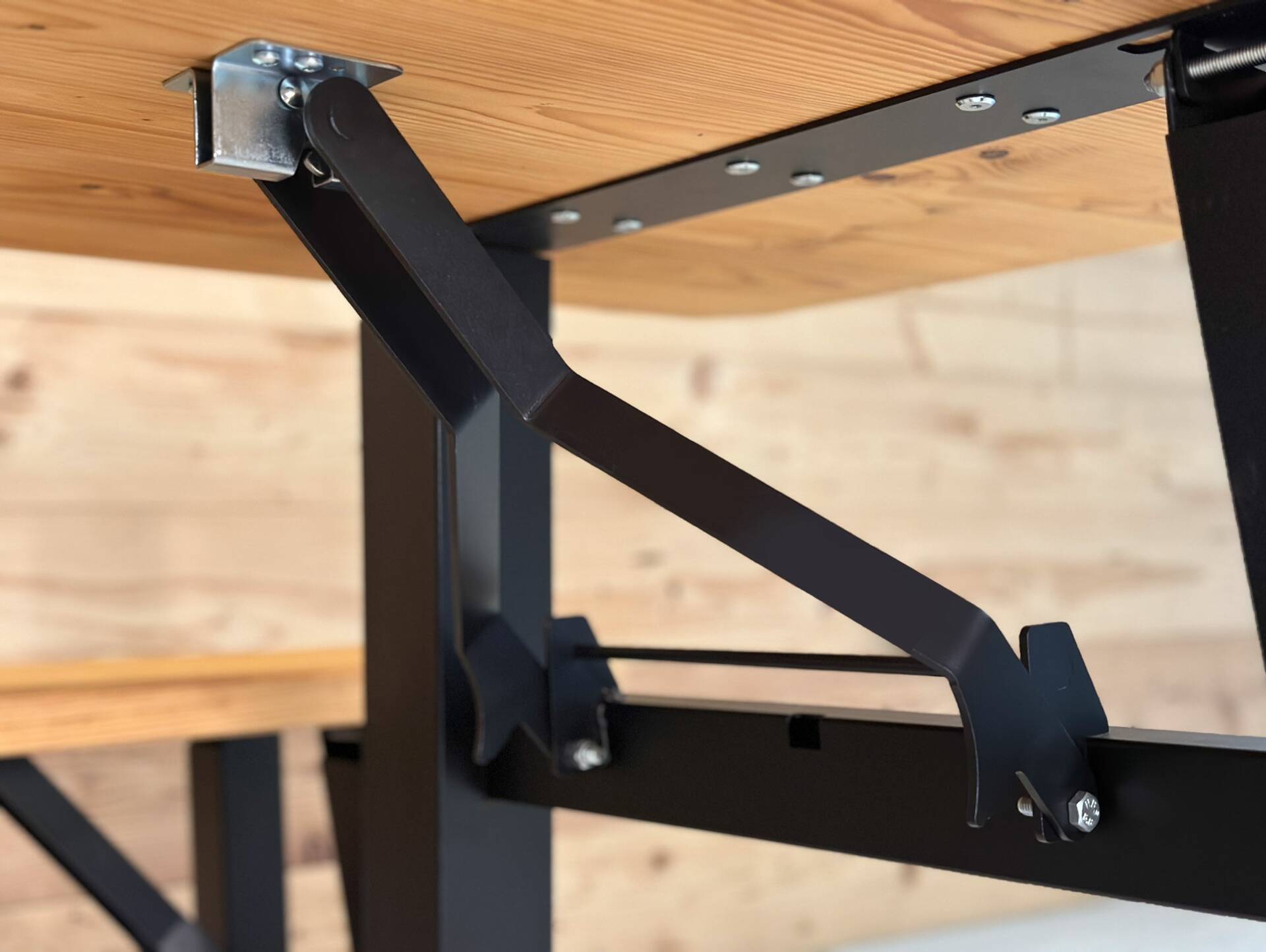Klappbares Tischgestell/Biertischgestell für DIY Gartentisch, Material Metall, Schwarz matt lackiert 60 cm | nicht höhenverstellbar