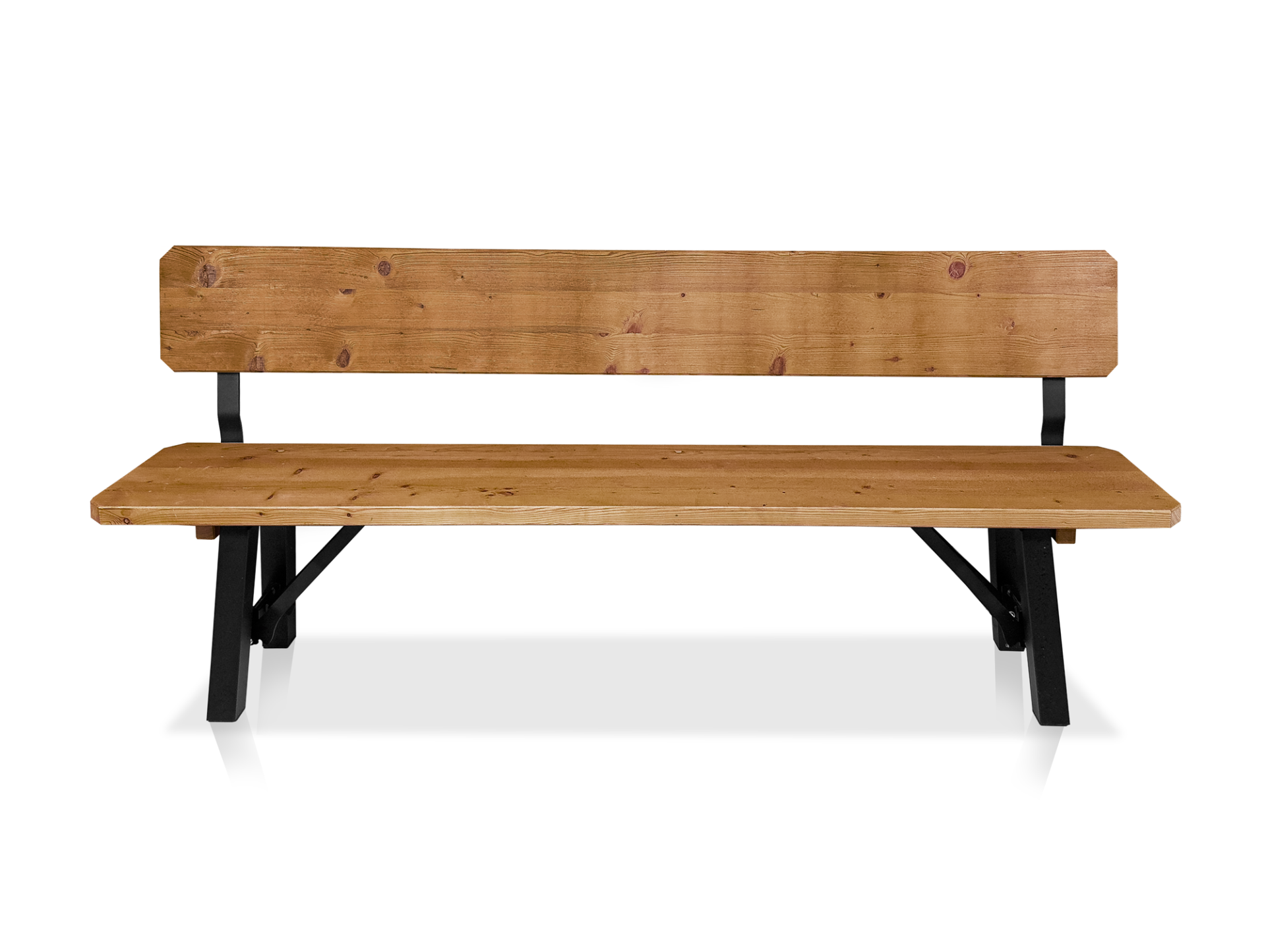 TEGERNSEE Gartenbank - klappbar, rustikale Altholzoptik, Material Massivholz/Metall, Thermo-Fichte 220 x 40 cm | Innenbereich | mit Rückenlehne