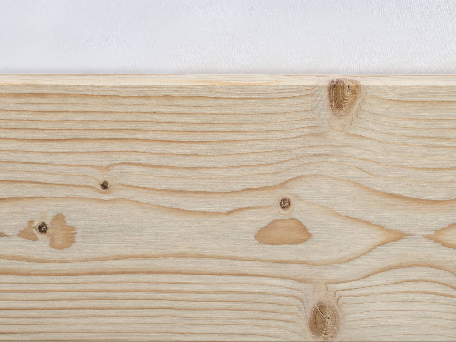 LUKY Kufenbett ohne Kopfteil, Material Massivholz, Fichte massiv, Kufen schwarz 90 x 200 cm | natur