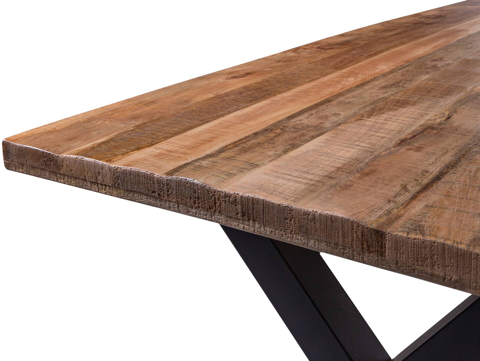 CAITANO Massivholztisch mit X-Beinen, Material Massivholz, Mango 160 x 90 cm