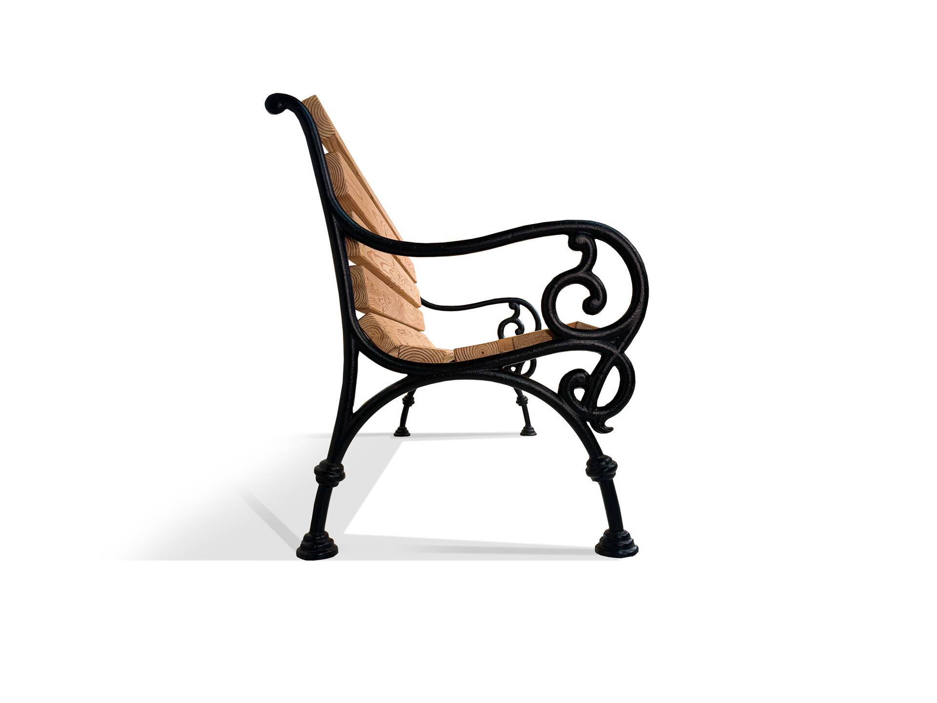 GODENA Gartenbank, Material Massivholz Lärche, Metallgestell schwarz 150 cm