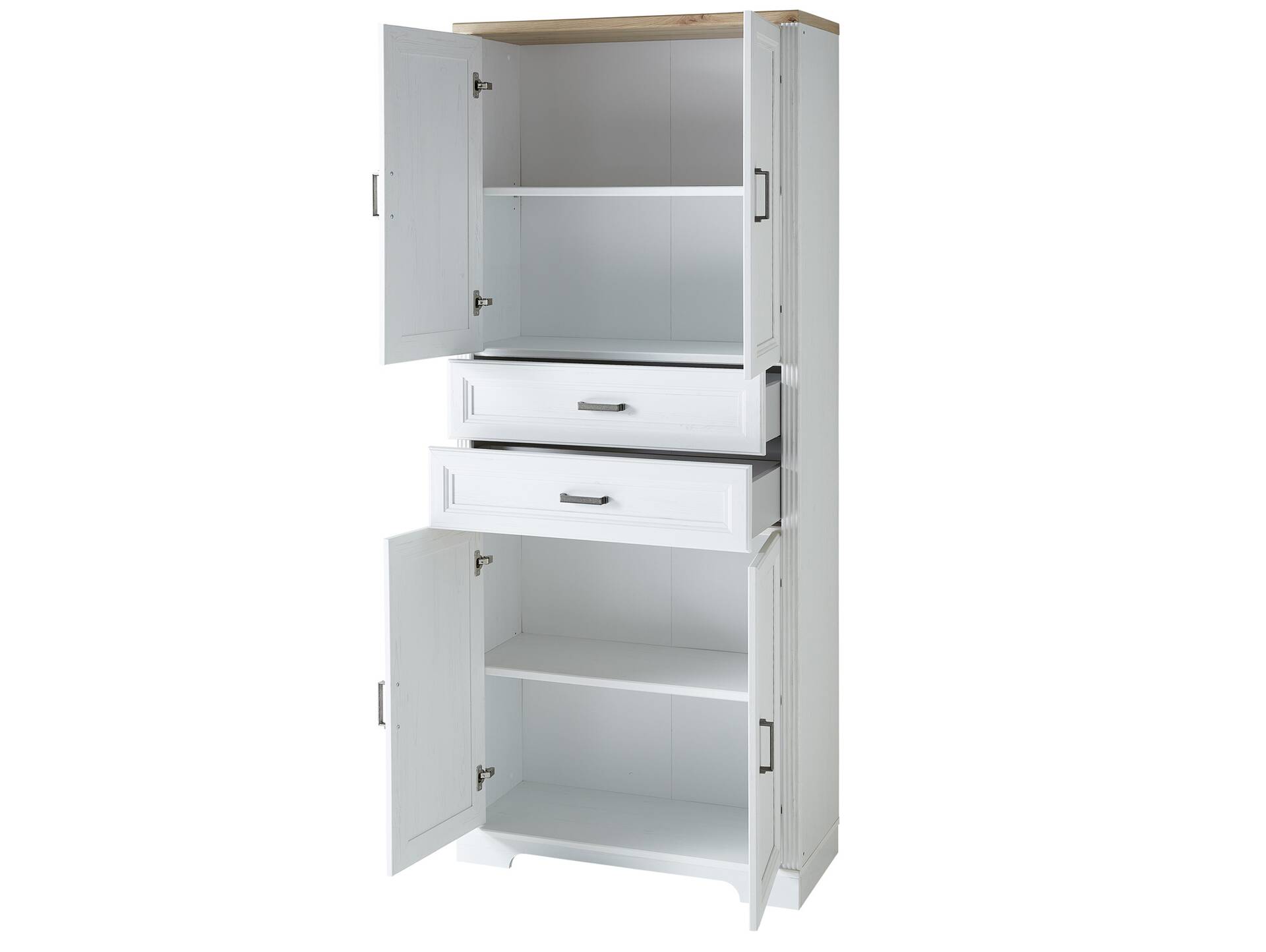 JADY Büroschrank, 4 Türen + 2 Schubkästen, Material MDF/Dekorspanplatte piniefarbig hell/eichefarbig