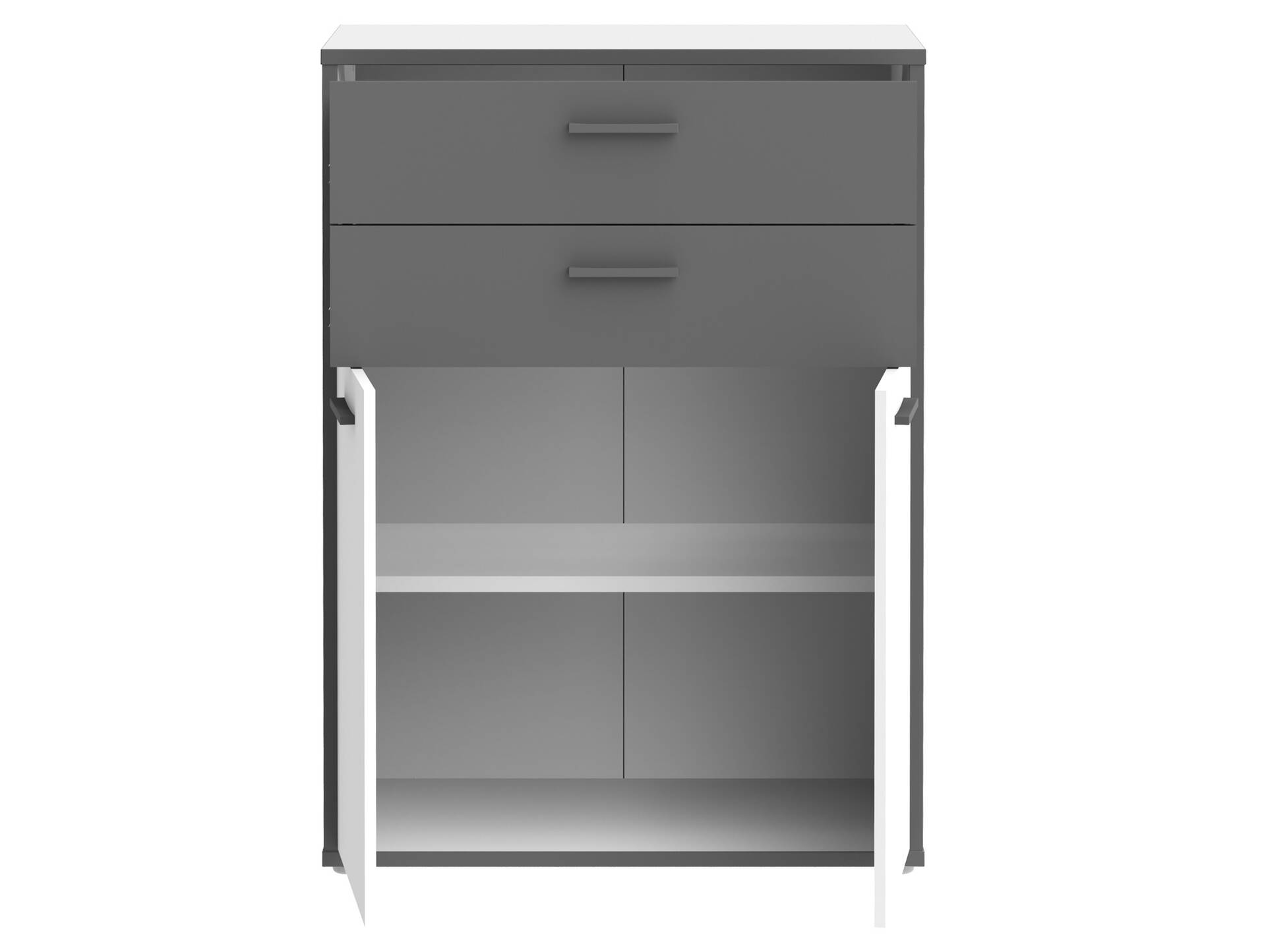 KALINA Büroschrank II, Material Dekorspanplatte, weiss/grau 