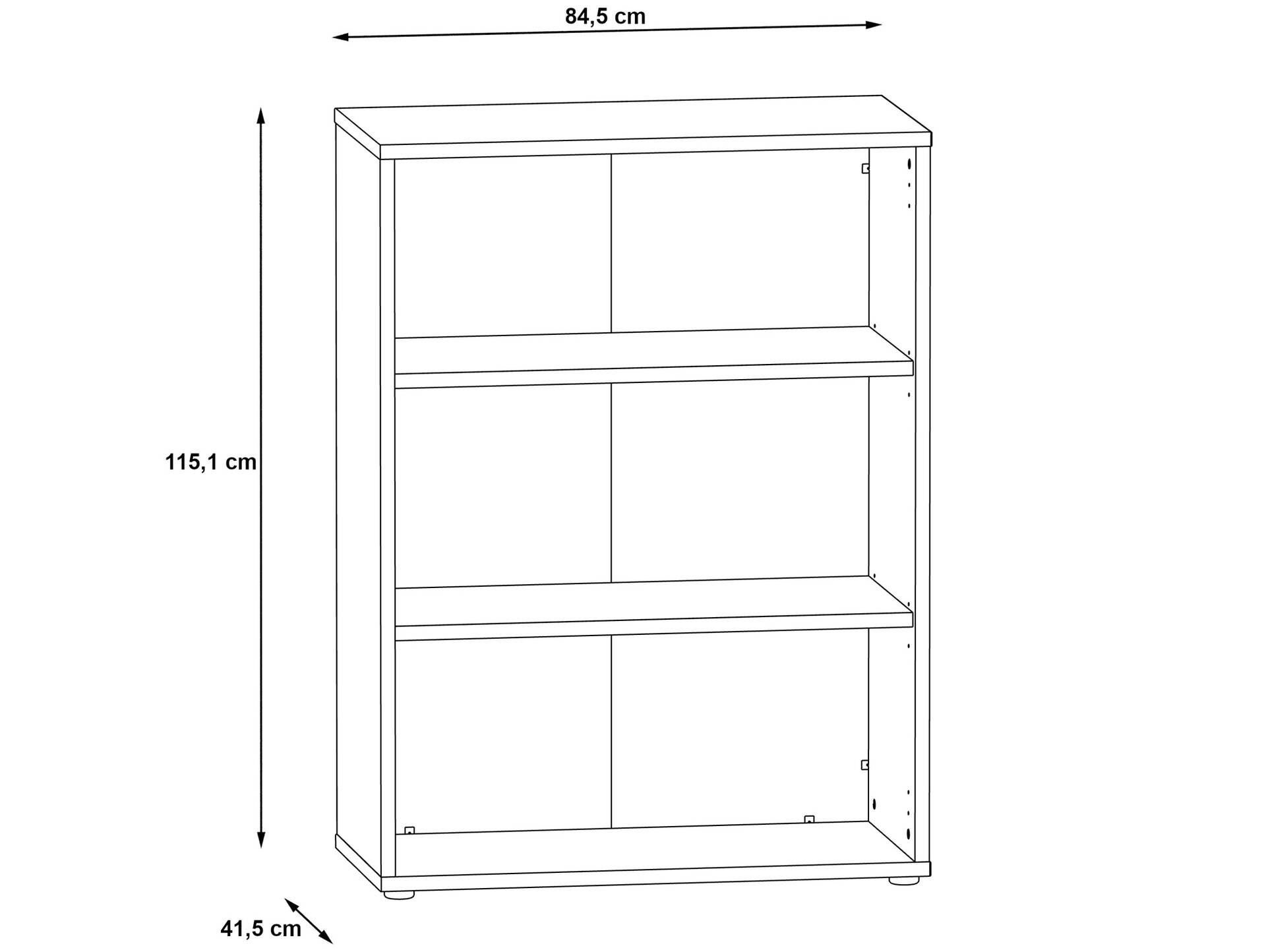 KALINA Büroregal III, Material Dekorspanplatte, weiss/grau 