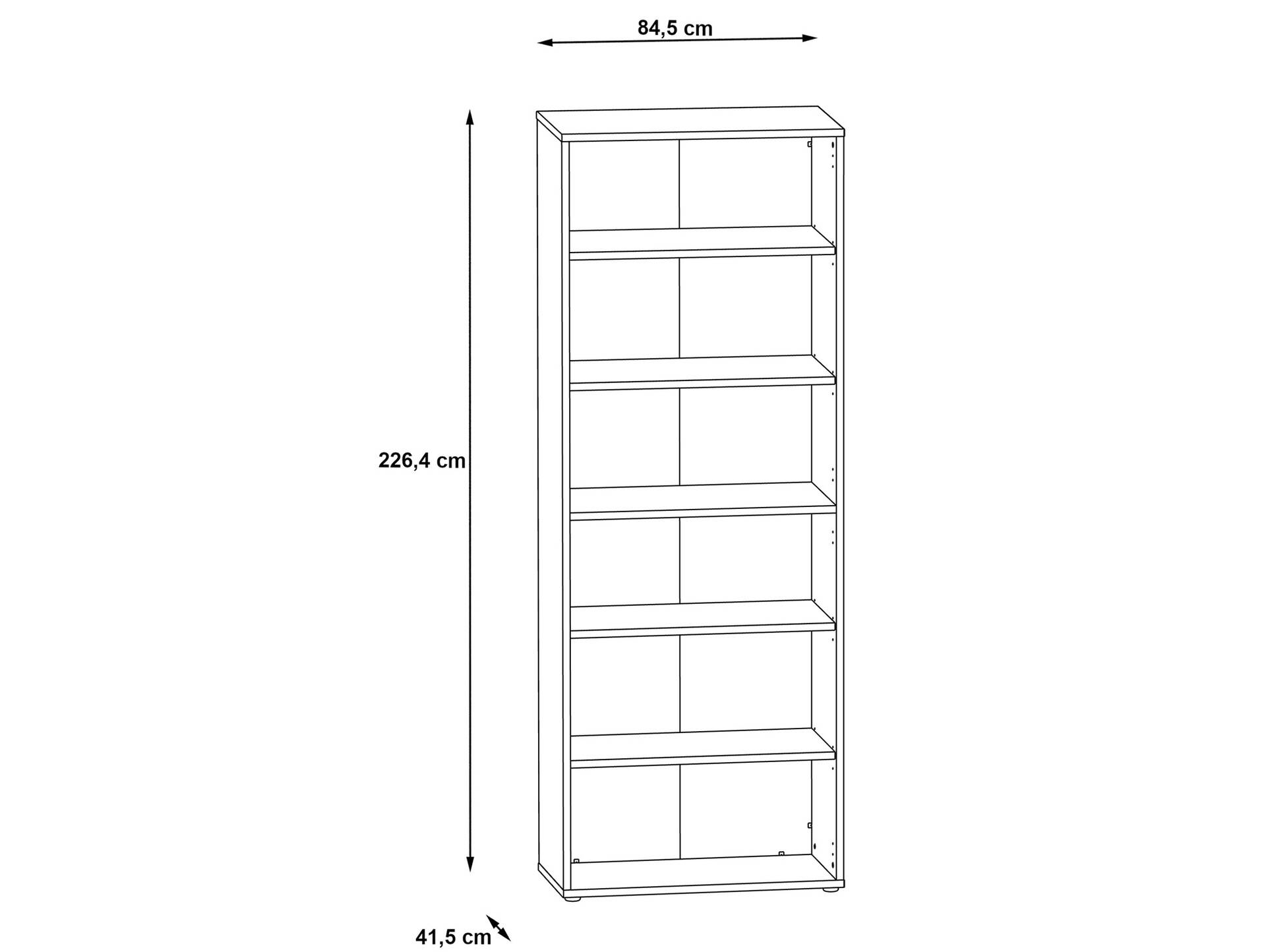 KALINA Büroregal IV, Material Dekorspanplatte, weiss/grau 