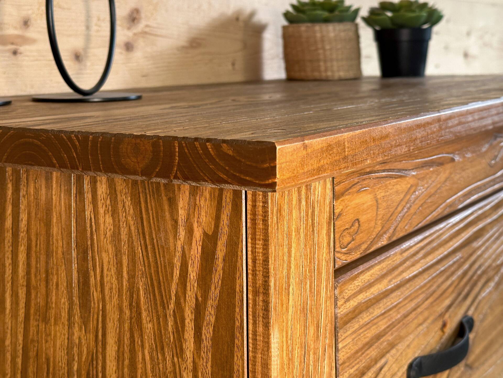 EVERGLADE Sideboard, Material Massivholz, Kiefer eichefarbig 