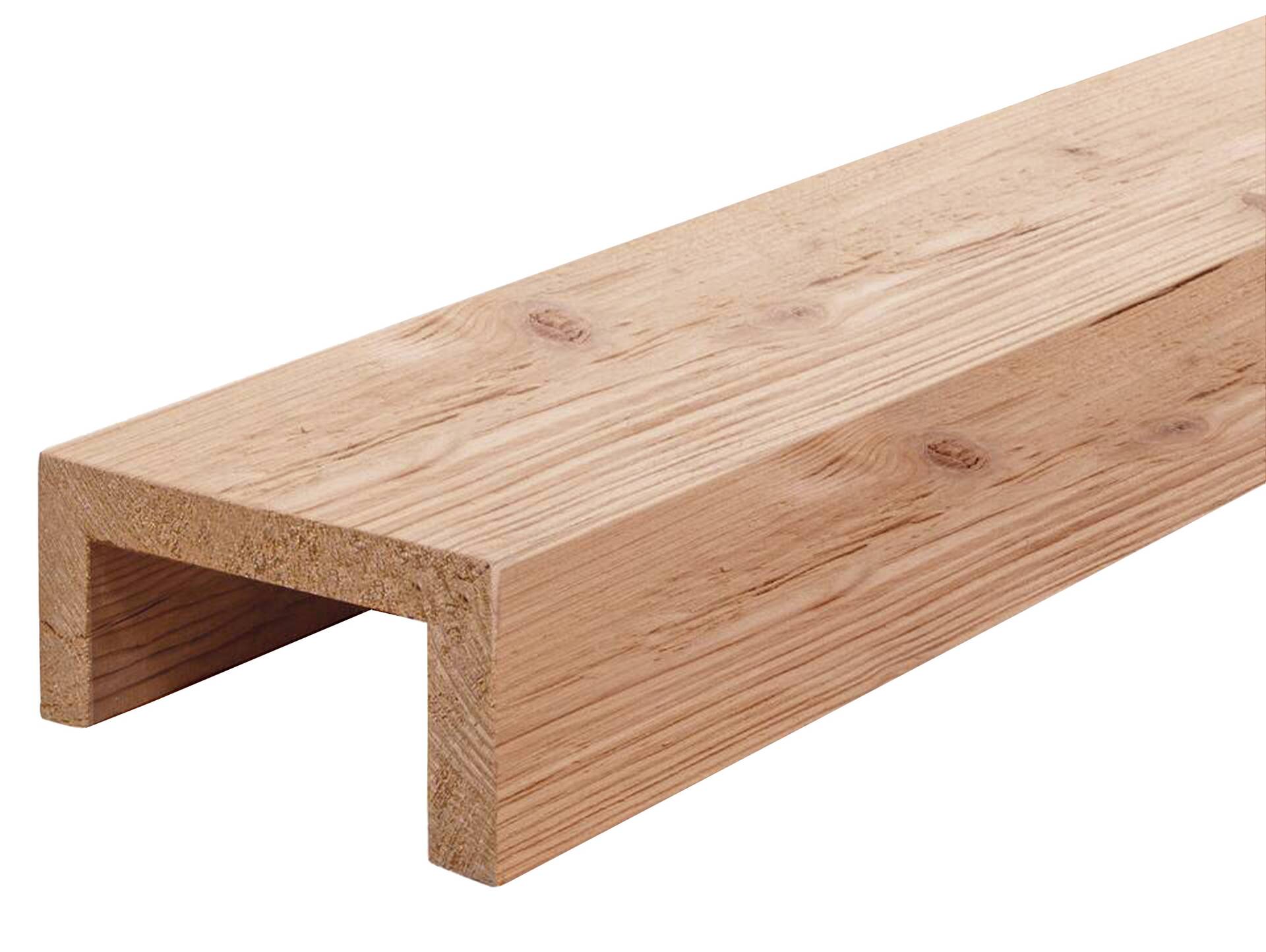 U-Balken / Zierbalken gebürstet, Lärche natur, Material Massivholz 120 x 80 mm | 1 Meter