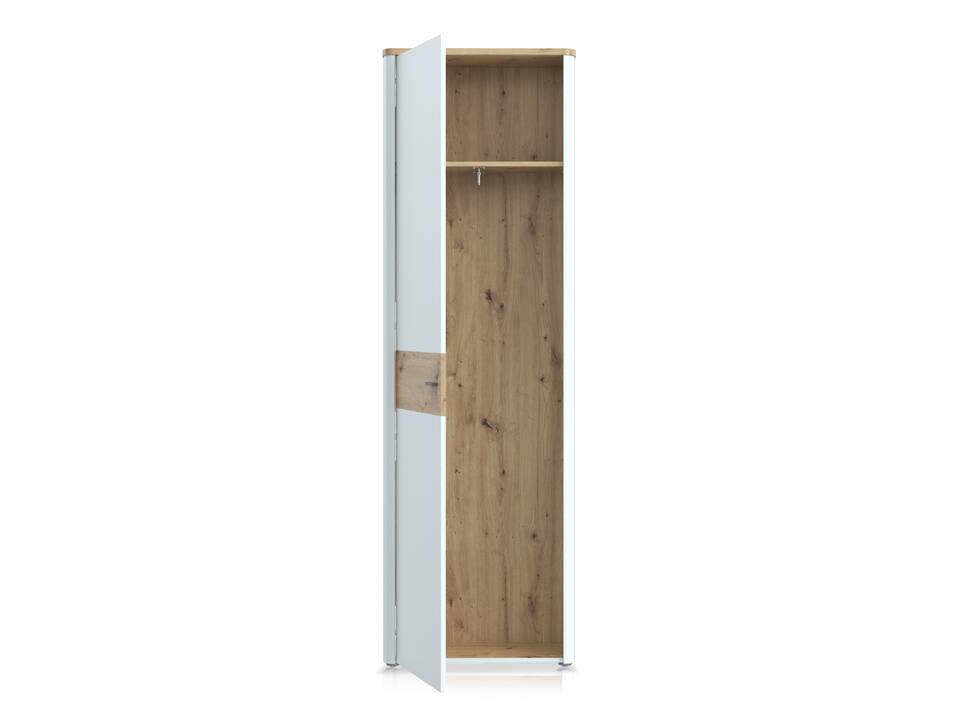 LORDANA Garderobenschrank, Material Spanplatte, Artisan Eiche Nachbildung/lichtgrau 