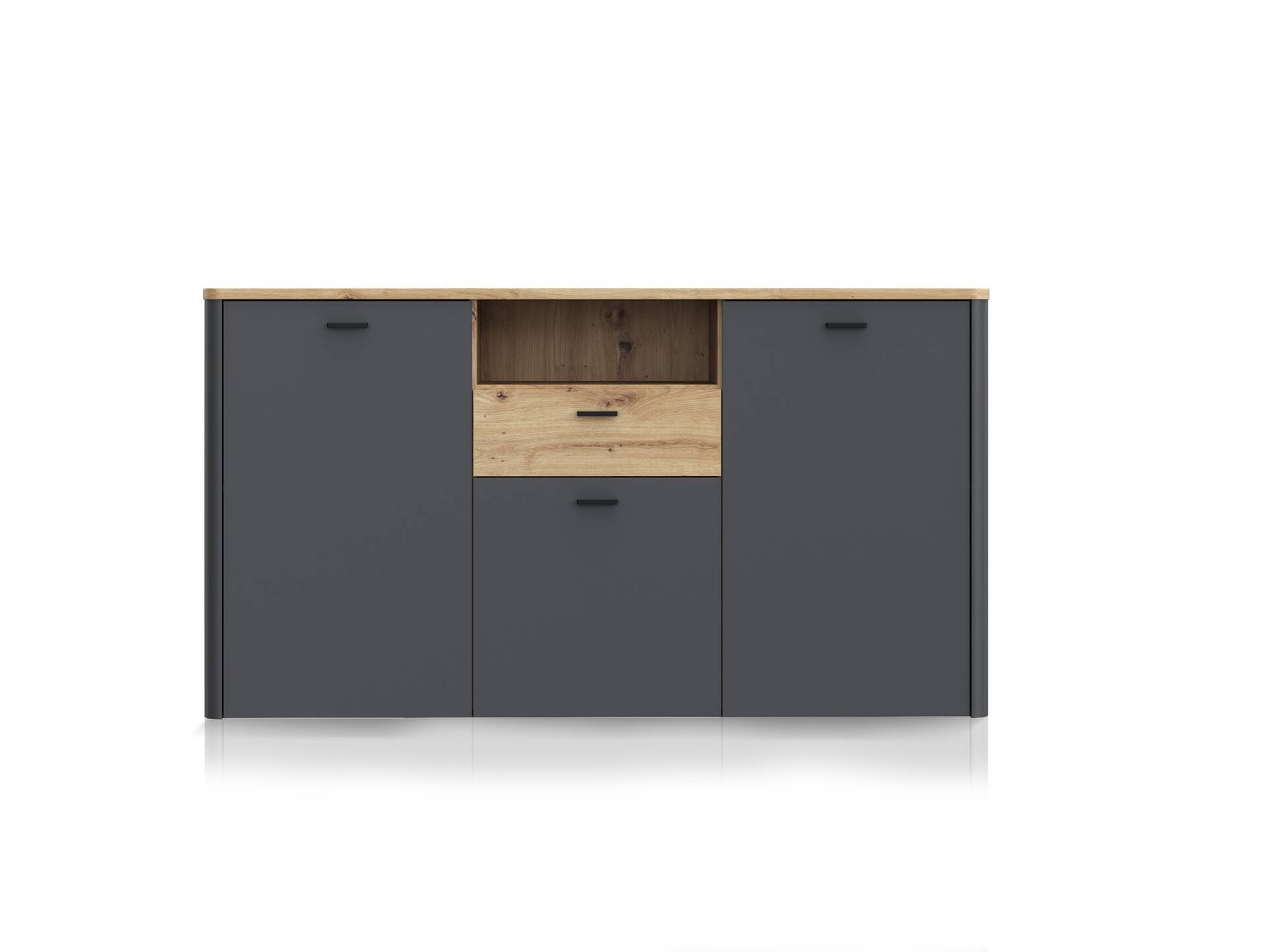 LORDANA Sideboard II, Material Spanplatte, Artisan Eiche Nachbildung/grau 