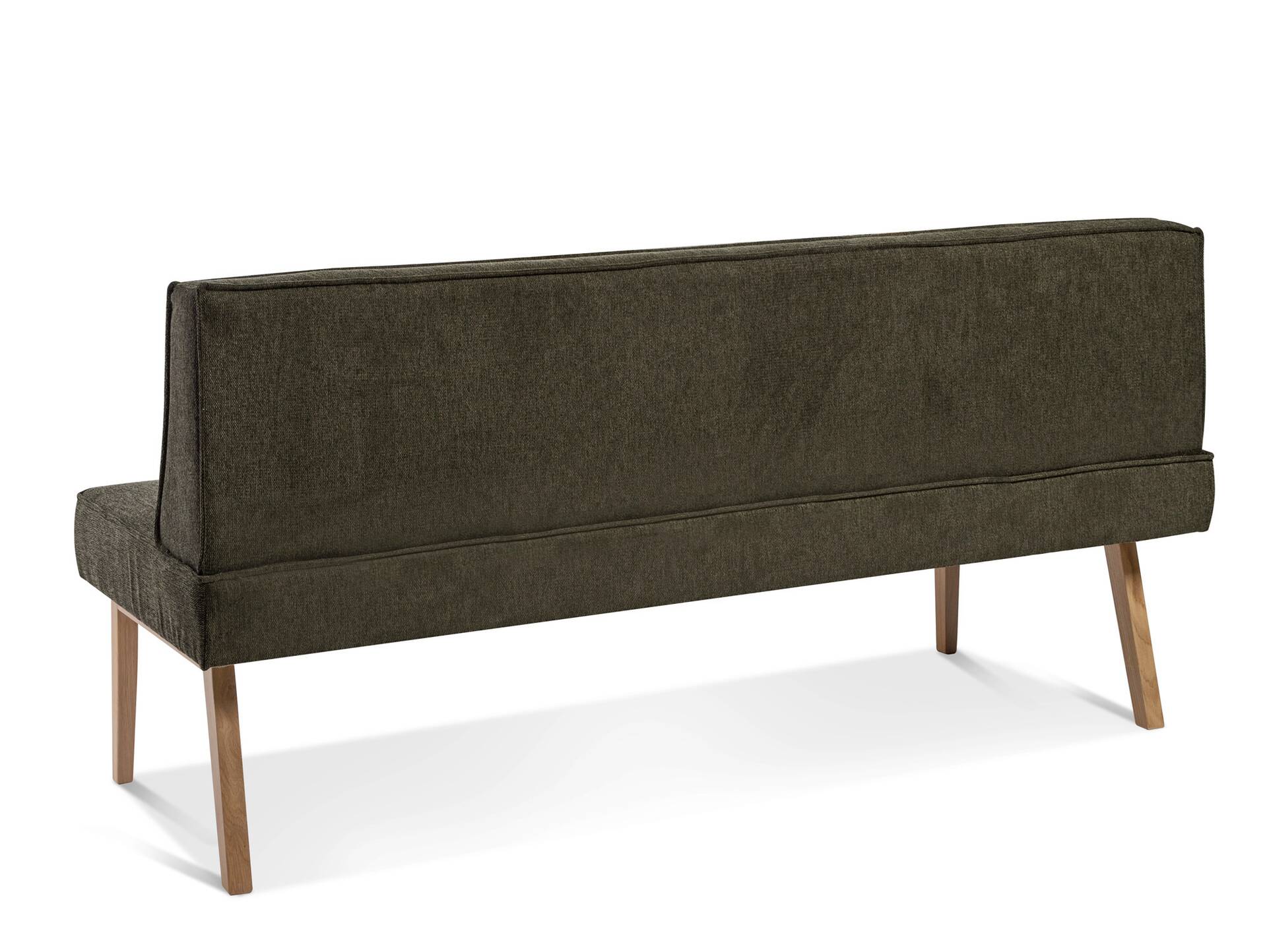 LORAN Polsterbank/Küchenbank ohne Armlehnen, Material Massivholz Eiche, Stoffbezug in 2 Farben erhältlich 200 cm | Olivgrün
