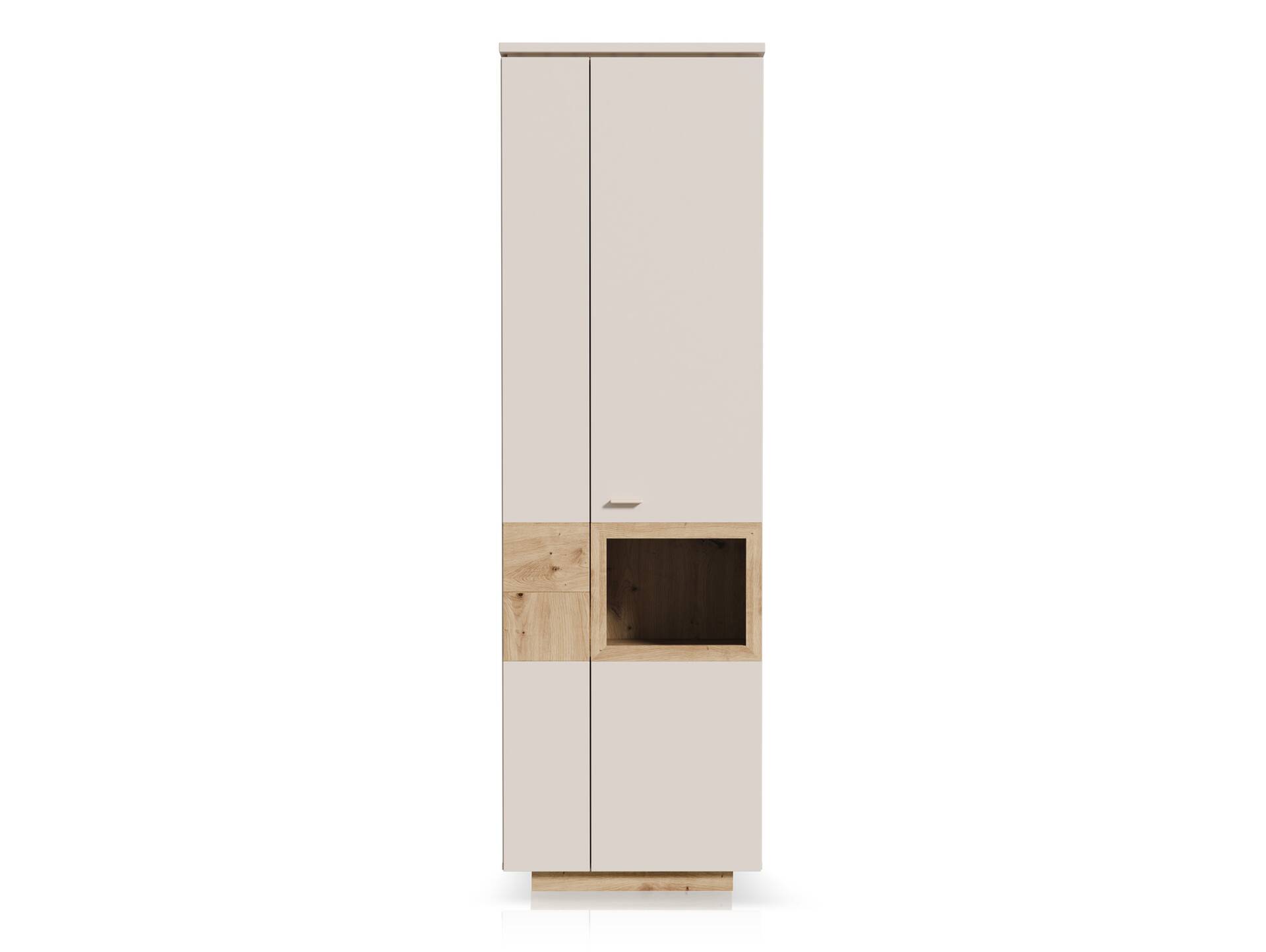 LEANDRO Vitrine, Material Spanplatte, Dekor Sand/Artisan Eichefarbig 