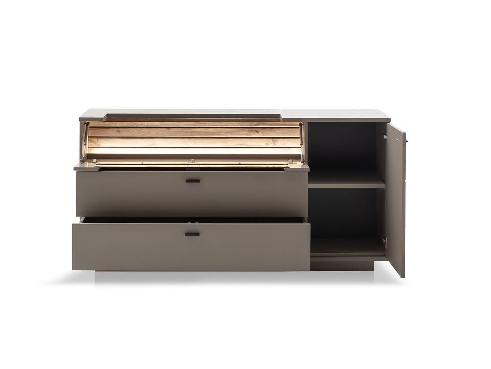 LUZERN Sideboard, Material Dekorspanplatte, basaltfarbig/eichefarbig 