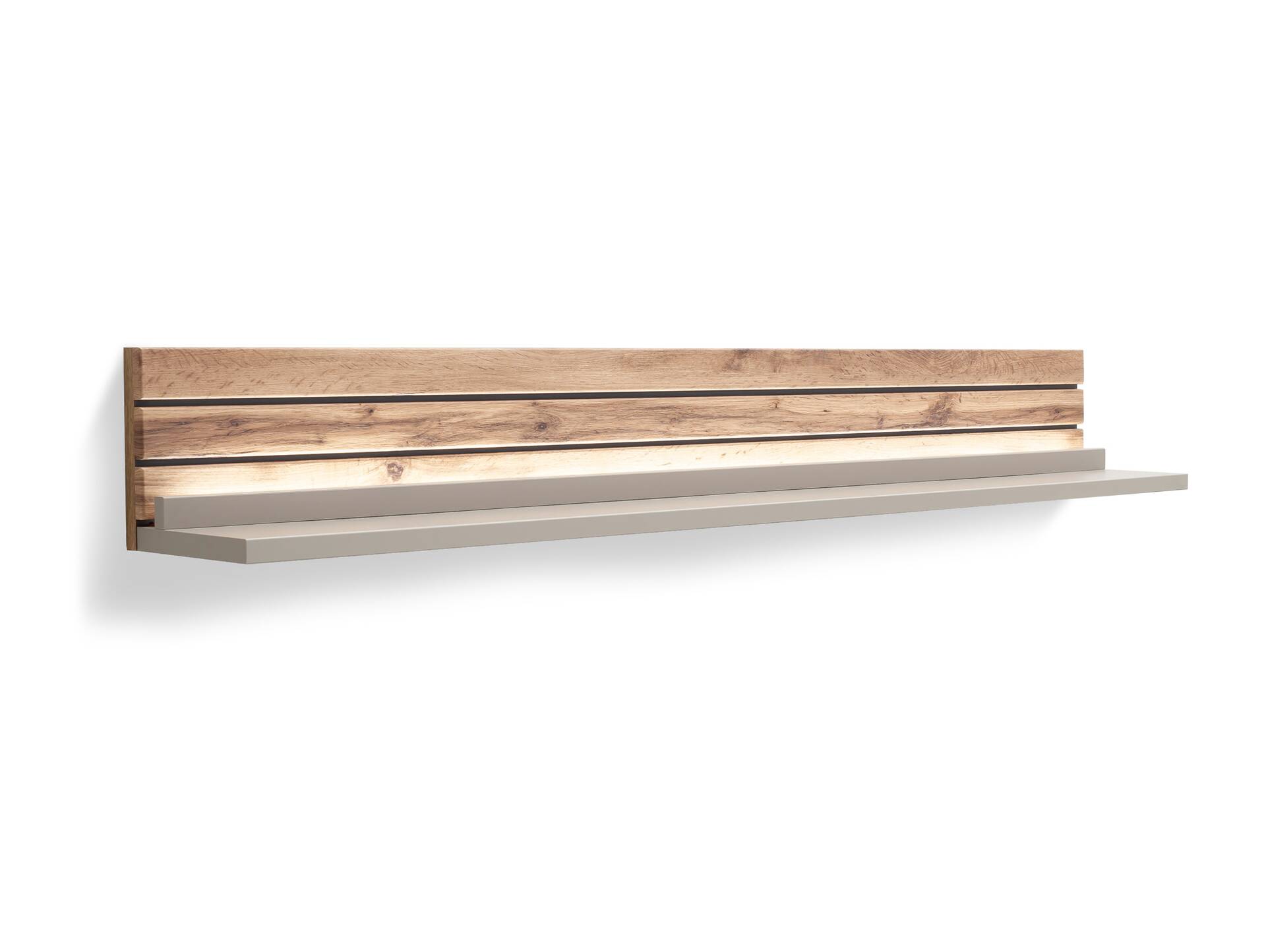 LUZERN Wandboard, Material Dekorspanplatte, basaltfarbig/eichefarbig 