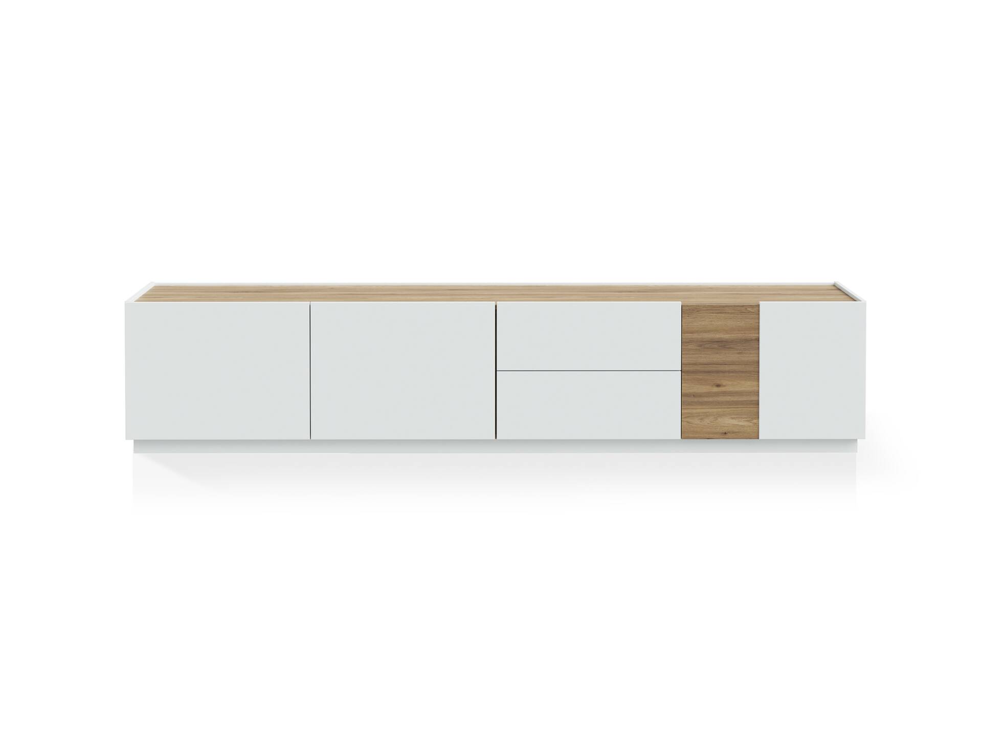 LENNOX TV-Board I, Material Dekorspanplatte, lichtgrau/Valencia Oak Dekor 