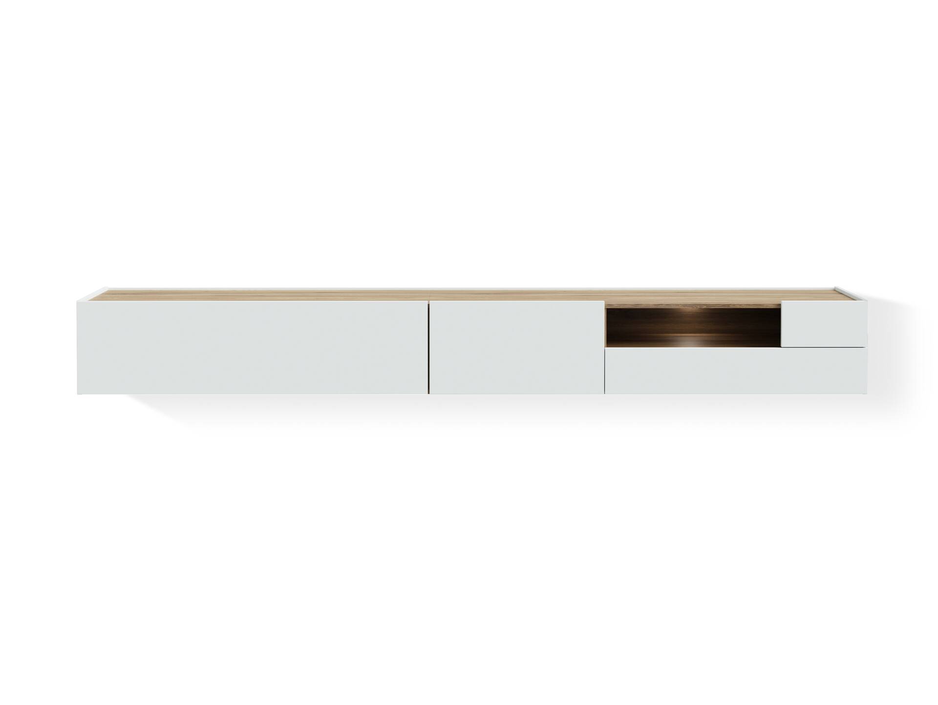 LENNOX TV-Board II, Material Dekorspanplatte,  lichtgrau/Valencia Oak Dekor 