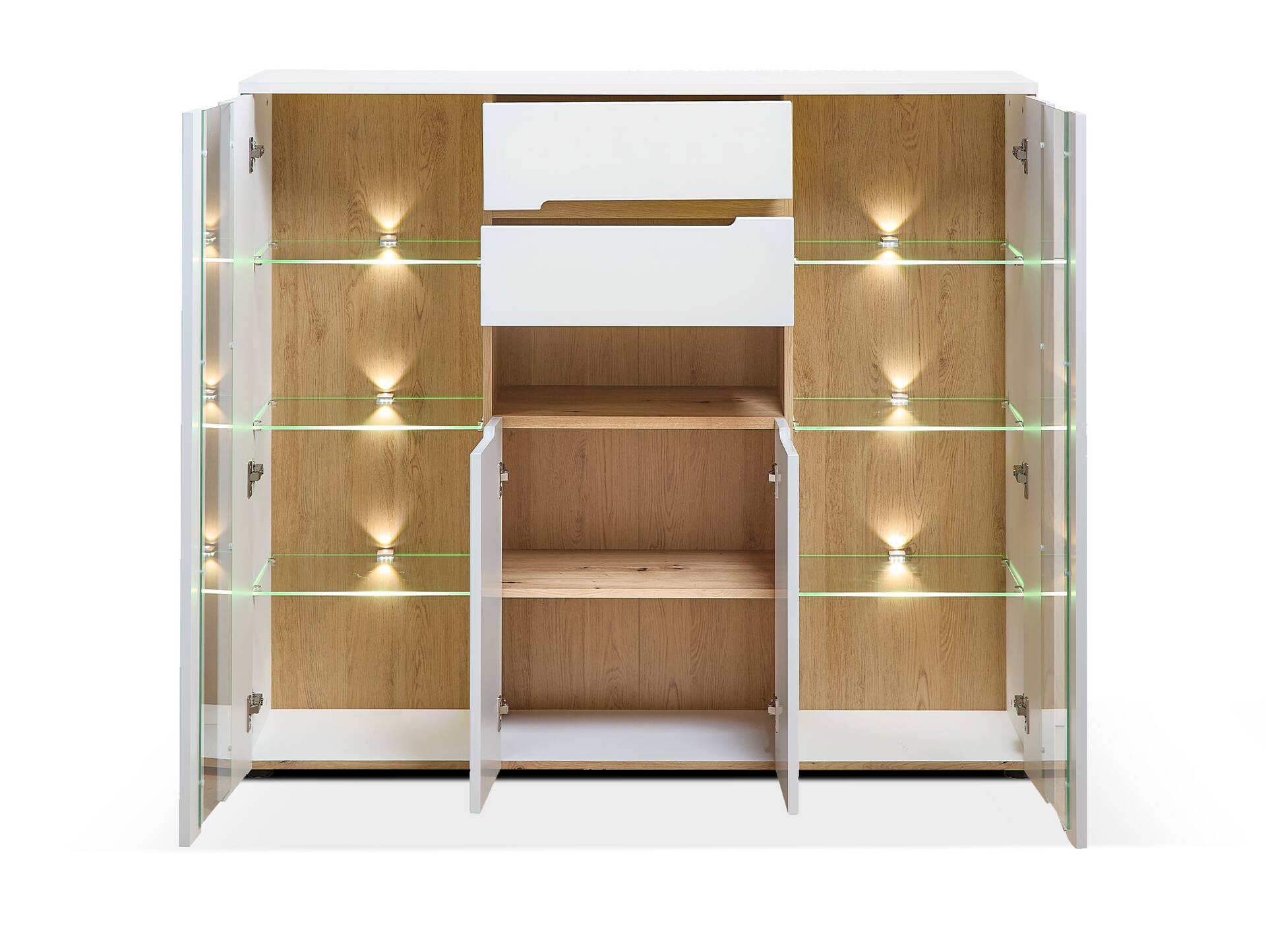 MAILAND Highboard, Material Dekorspanplatte Weiss