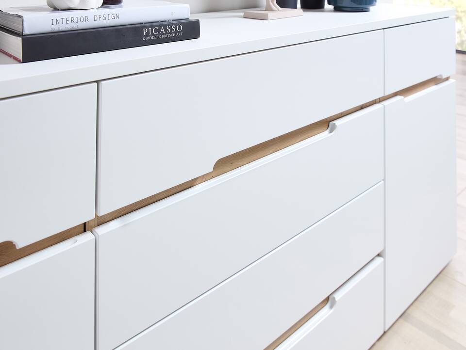 MAILAND TV-Sideboard, Material Dekorspanplatte Weiss