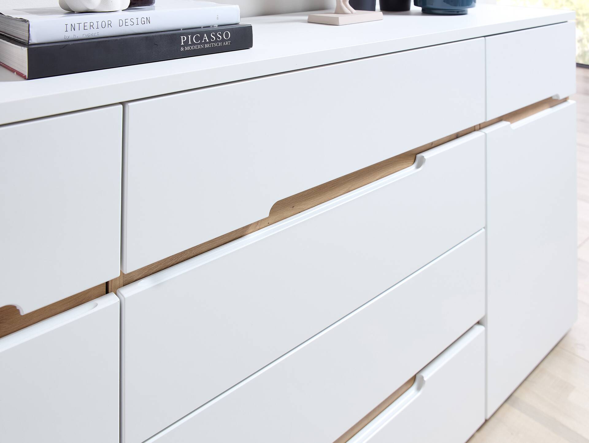 MAILAND TV-Sideboard, Material Dekorspanplatte Weiss