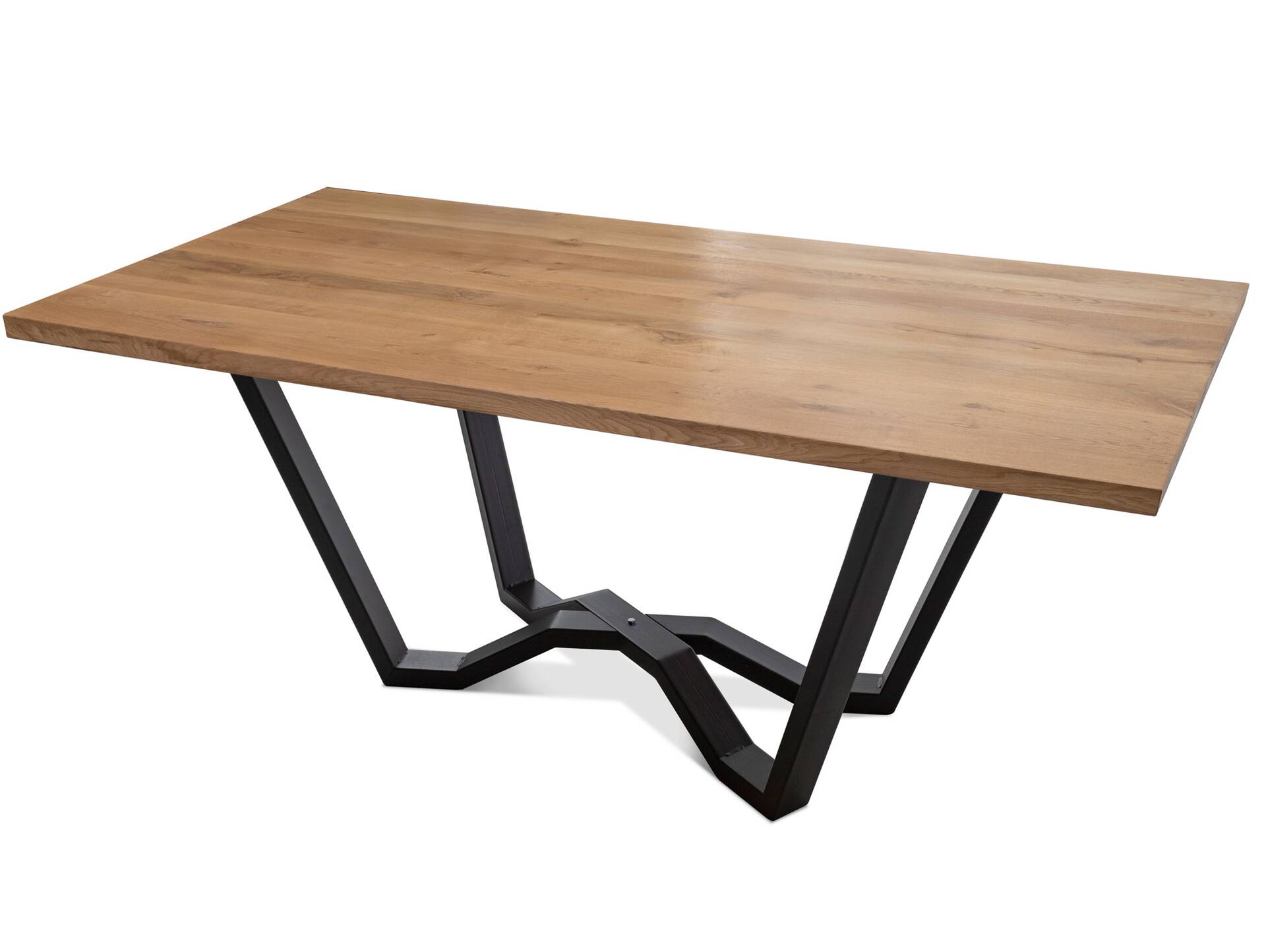 MARYLAND Massivholztisch mit Gestell SPINNE, Material Eiche/Metallgestell 