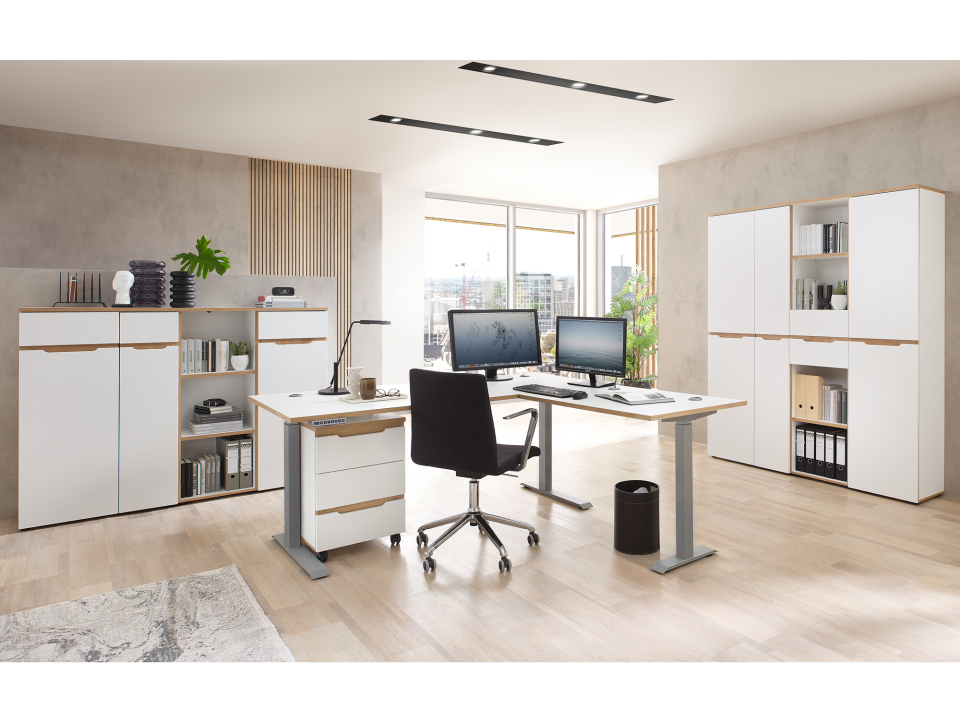 MAILAND Büroregal II, Material Dekorspanplatte Weiss