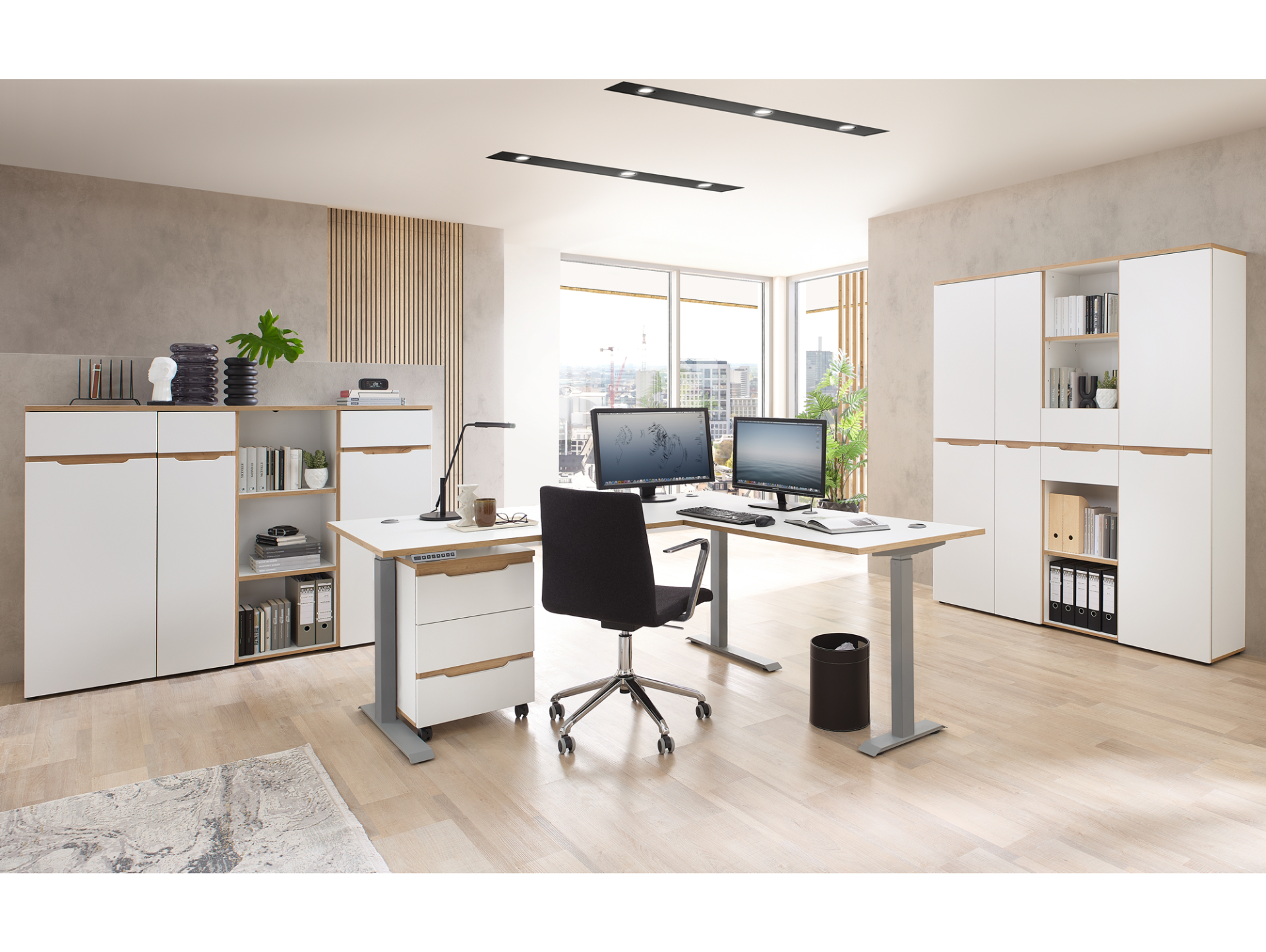 MAILAND Büroregal II, Material Dekorspanplatte Weiss
