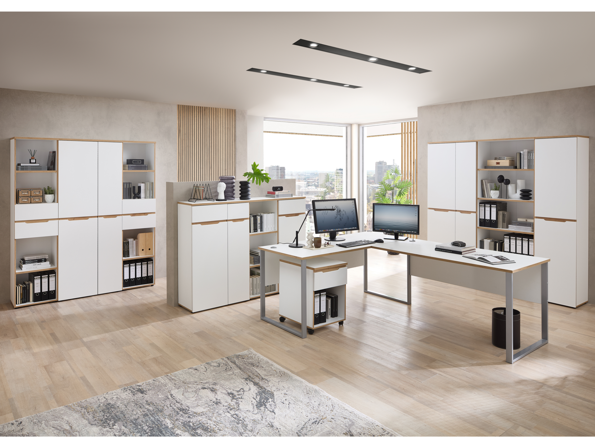 MAILAND Winkelkombination, Material Dekorspanplatte Weiss