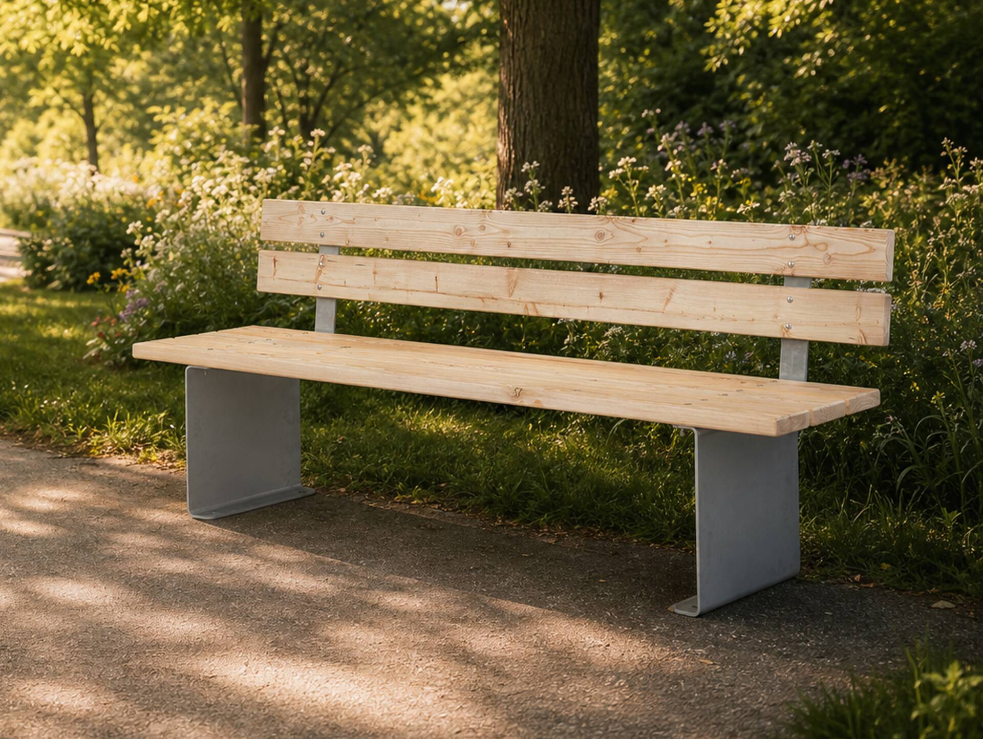 2er Set Gestell für Gartenbank, Edelstahl 