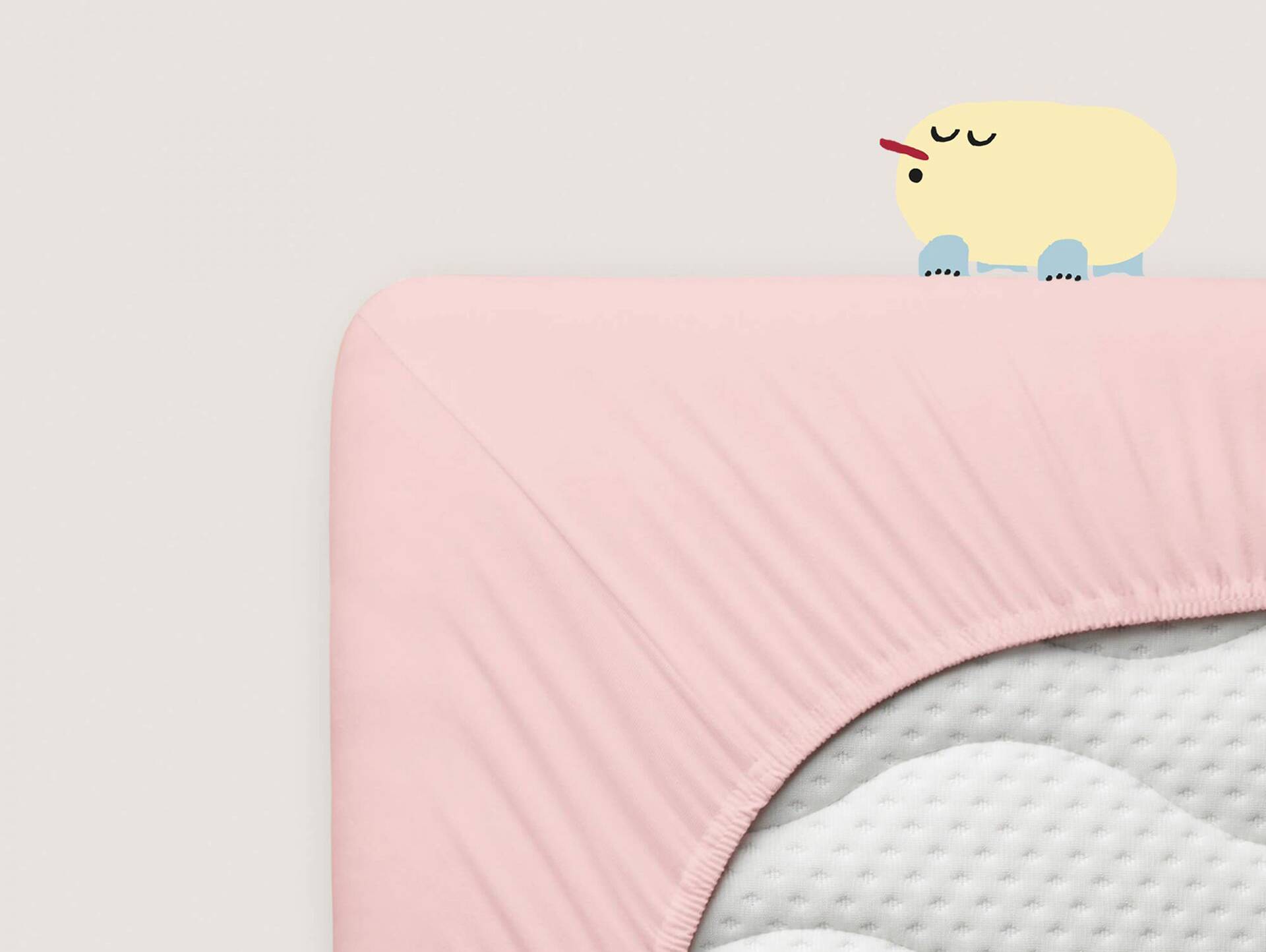 Schlafgut MINI Spannbetttuch/Spannbettlaken für Baby-Matratze, 60x120 - 140x70 cm,100% Baumwolle Rosa