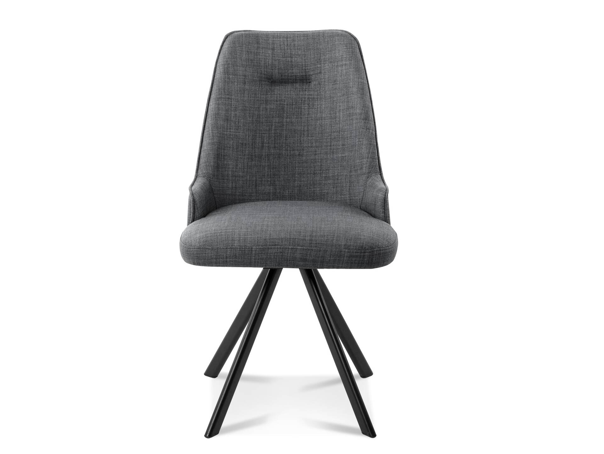 MIRINDA 2er SET Schalenstühle, Gestell Eisen schwarz ohne Drehfunktion | Stoff | grau