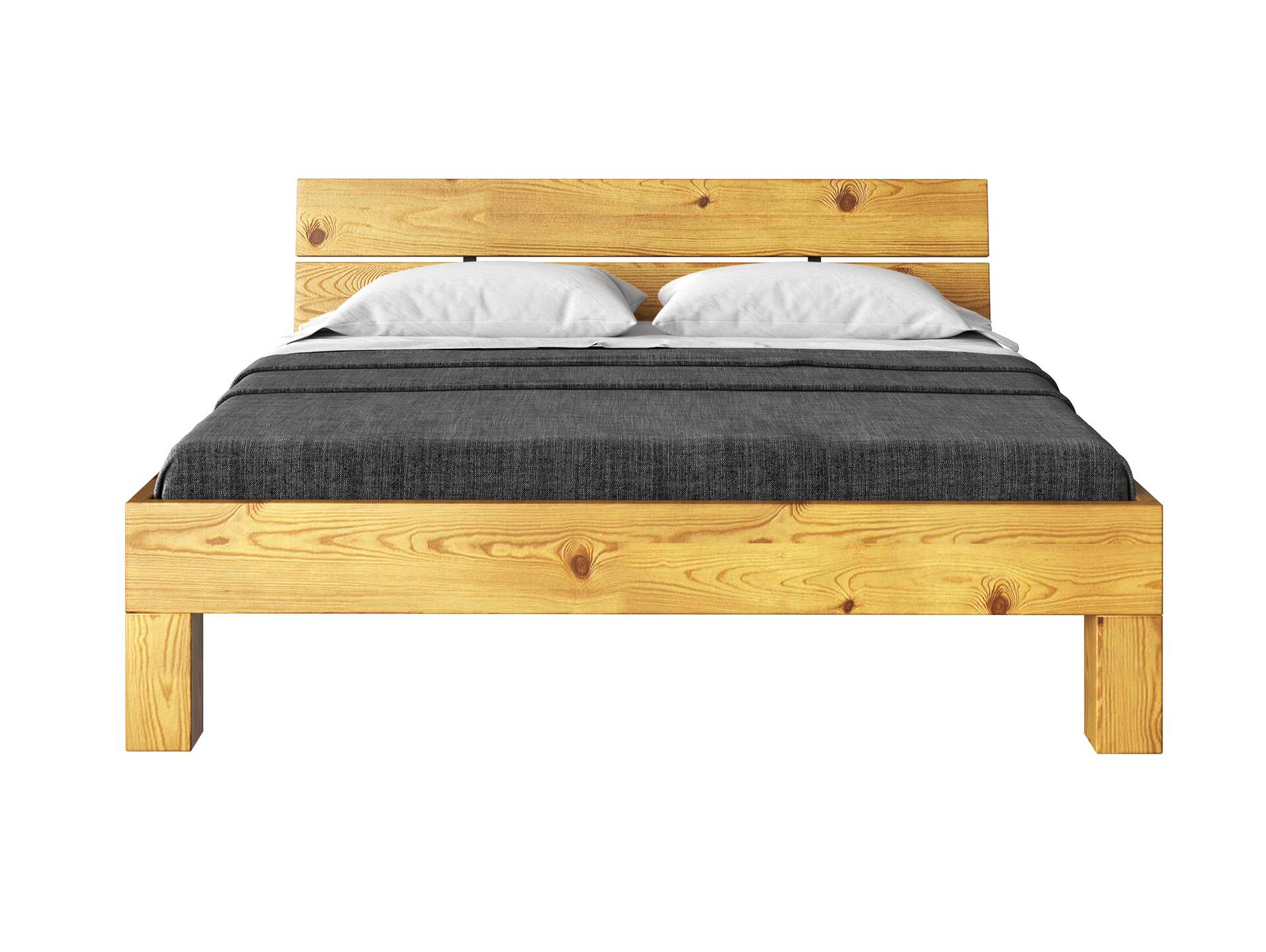 CURBY 4-Fuß-Bett mit Kopfteil, Material Massivholz, rustikale Altholzoptik, Fichte 120 x 200 cm | natur | Standardhöhe