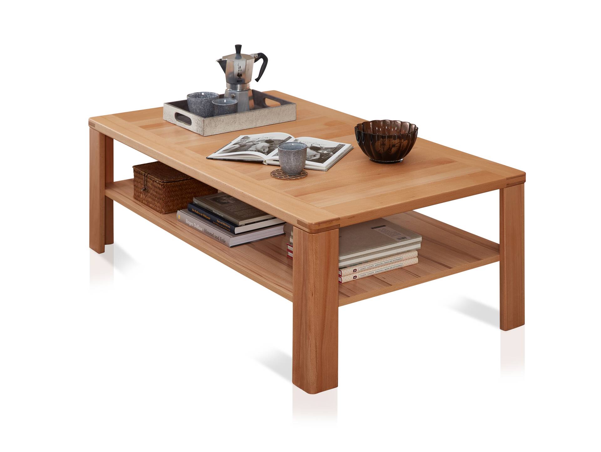 NESTOR ONE Couchtisch, Material Teilmassiv, Kernbuche lackiert 