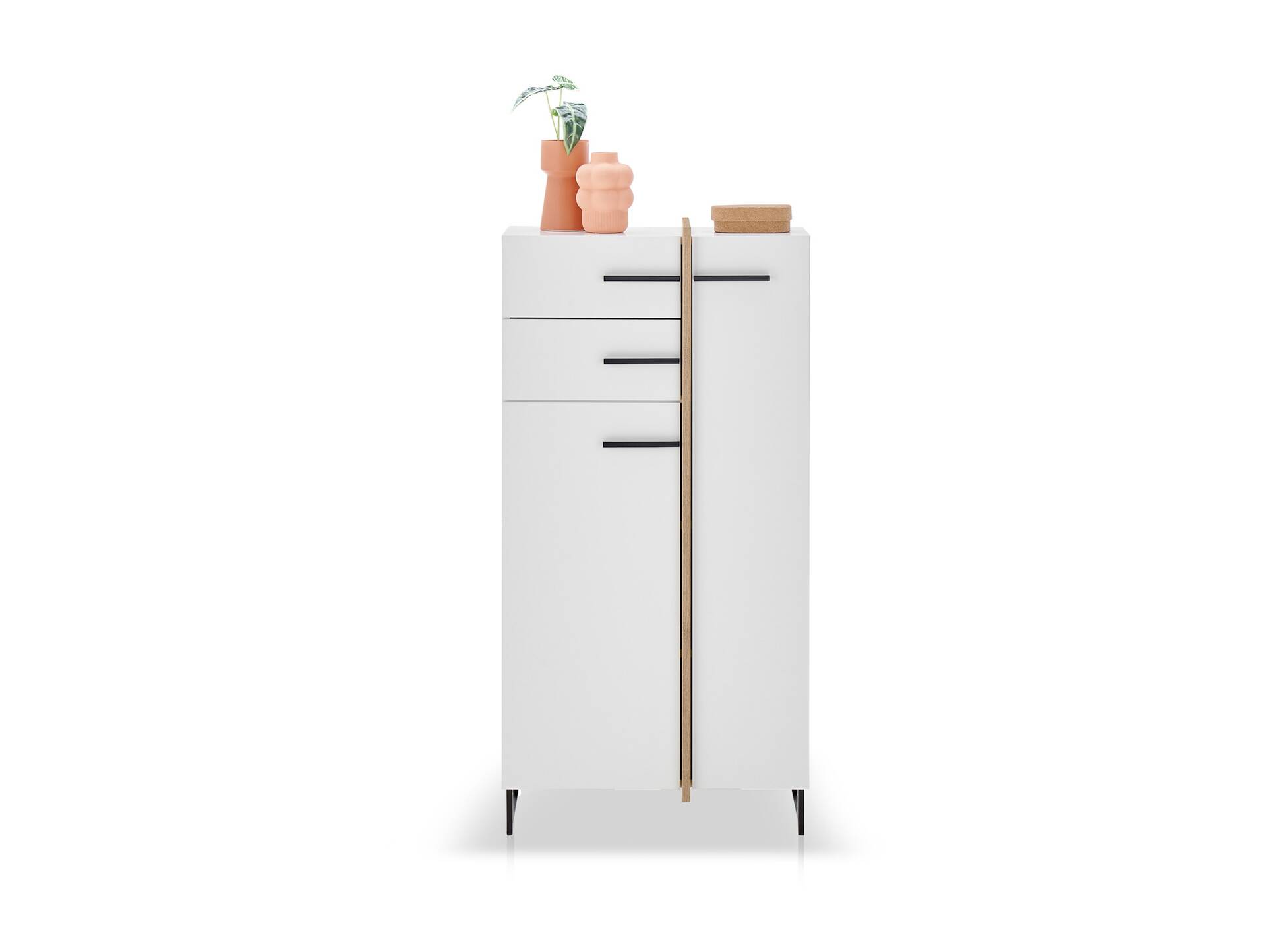 PIDERO Kommode, Material Spanplatte, weiss/eichefarbig 