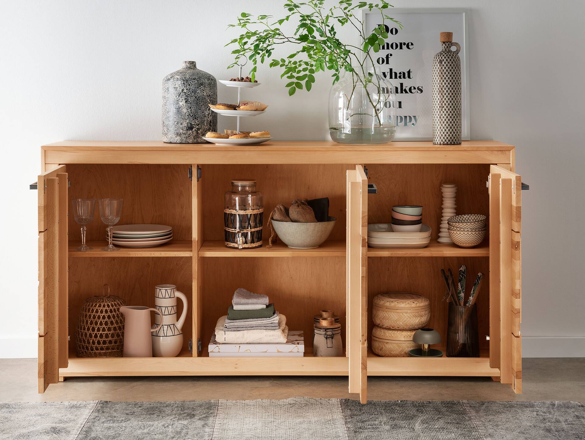 PASSERO Sideboard I, Material Massivholz, Kernbuche geölt 