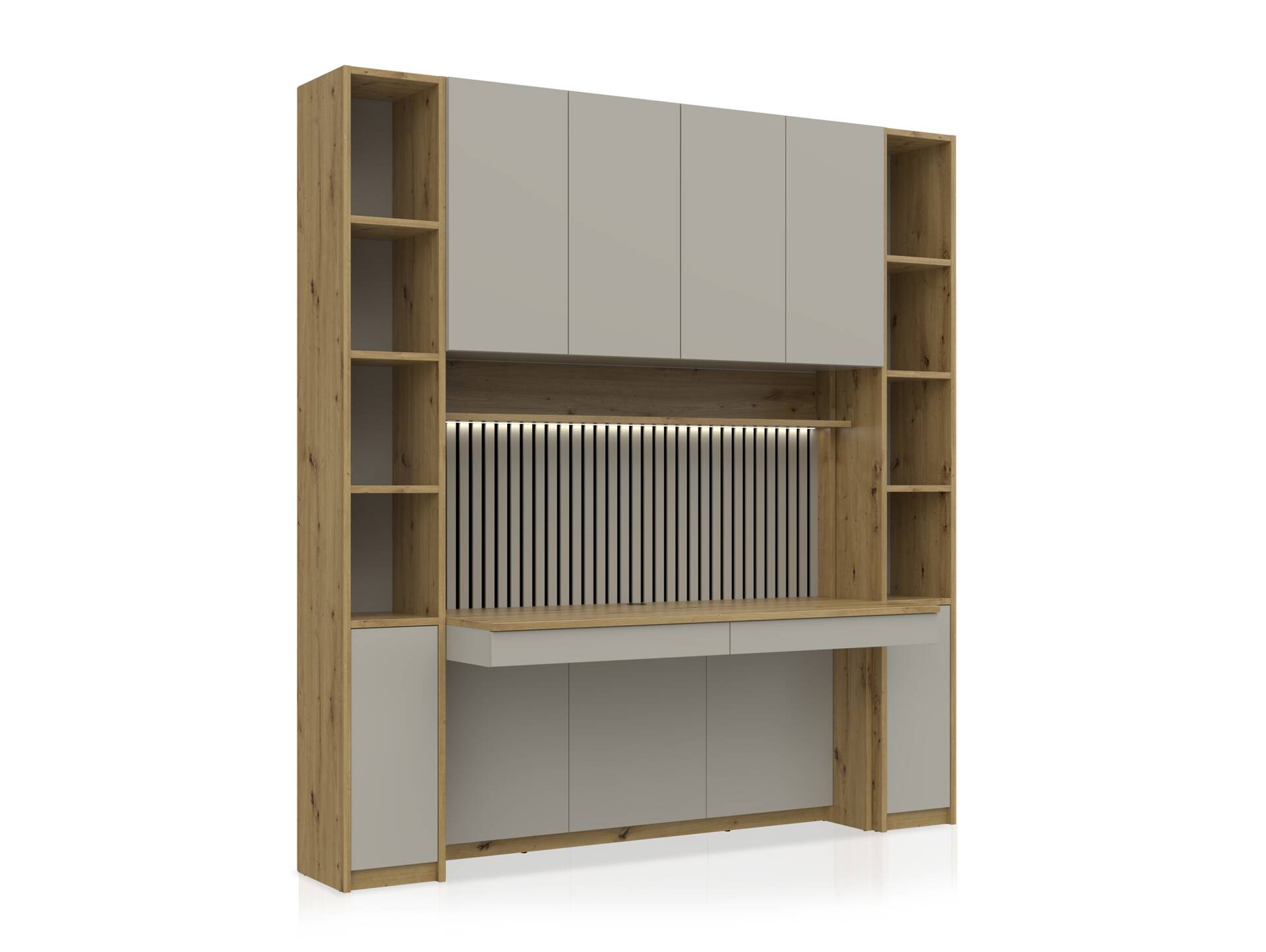 OSLO Bürokombination II, Material Dekorspanplatte Eichefarbig/basalt matt