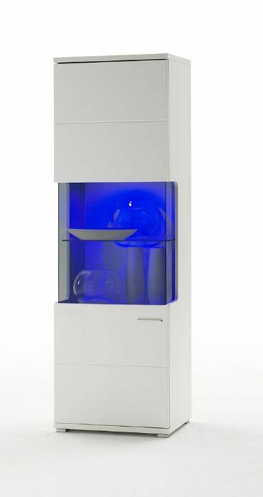 MANIVA Vitrine 1-türig weiss hochglanz 