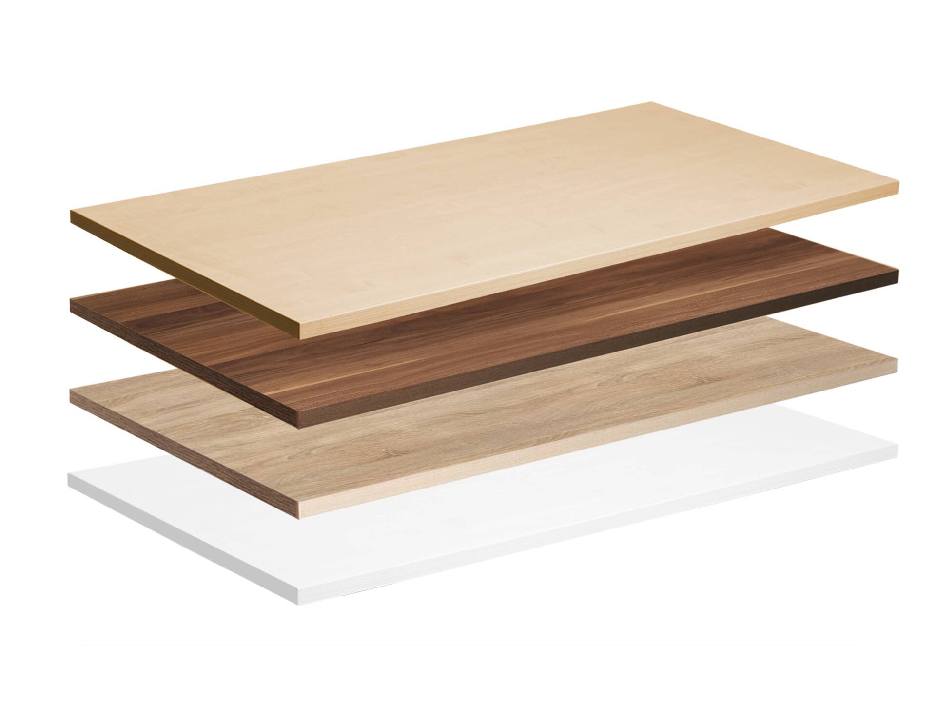 OFFICE ONE Schreibtischplatte, Material Dekorspanplatte 120 x 80 cm | ahornfarbig