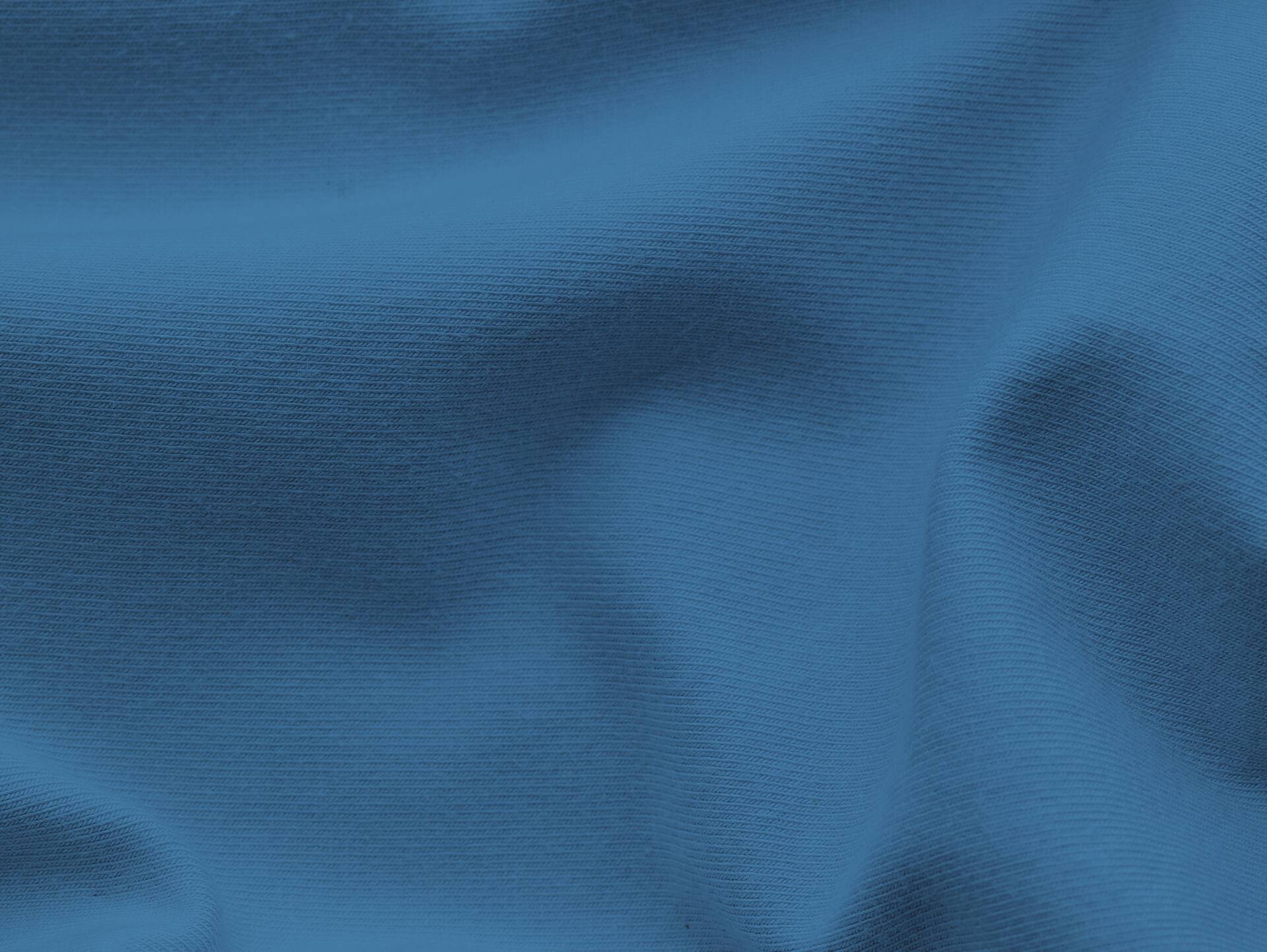 Schlafgut PURE Topper Spannbetttuch/Spannbettlaken, Bio-Mako-Baumwolle mit Elastan Blau | 180x190 - 200x220 cm