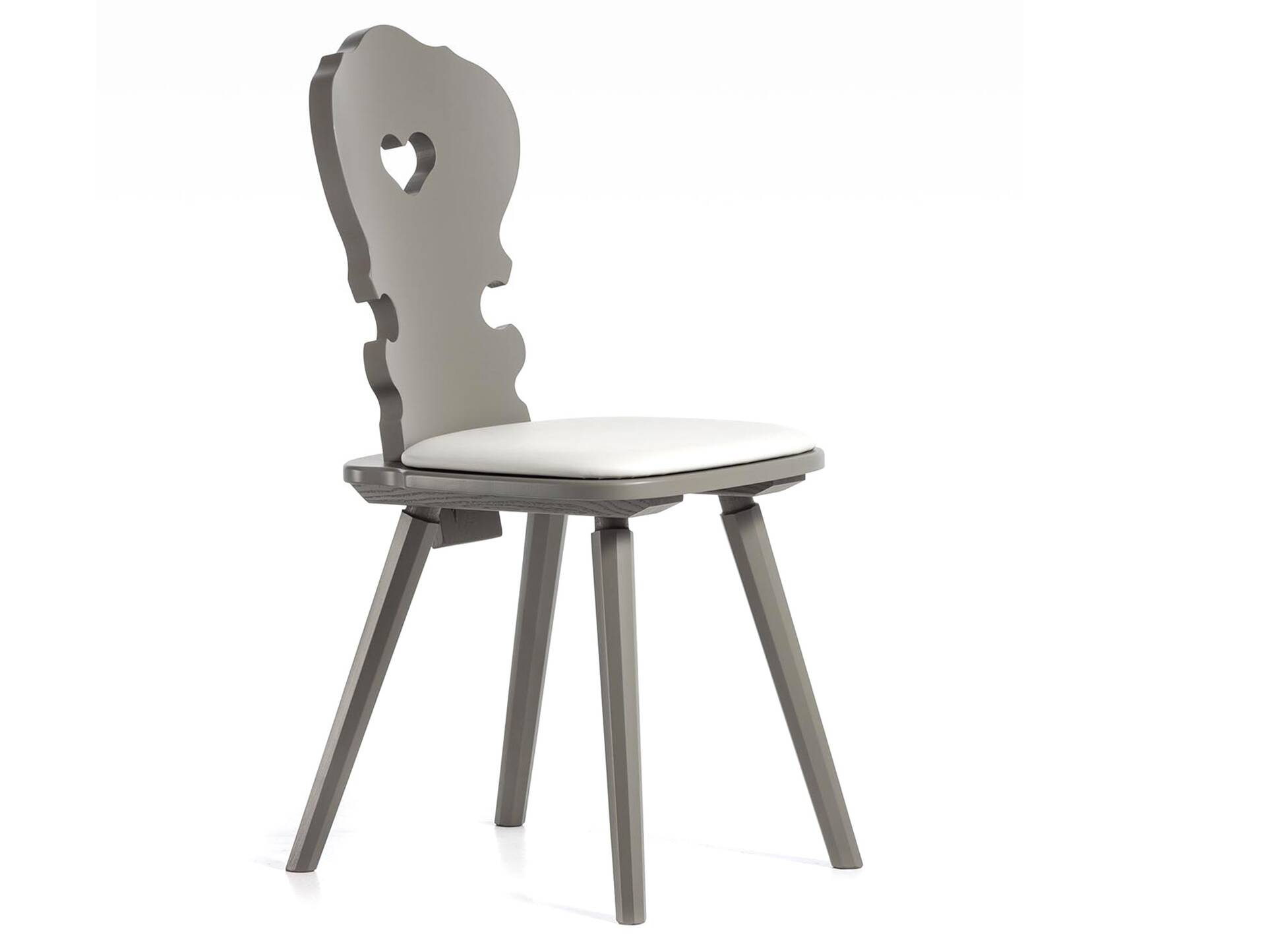 VALERIO Stuhl, Material Massivholz, Fichte lackiert hellgrau