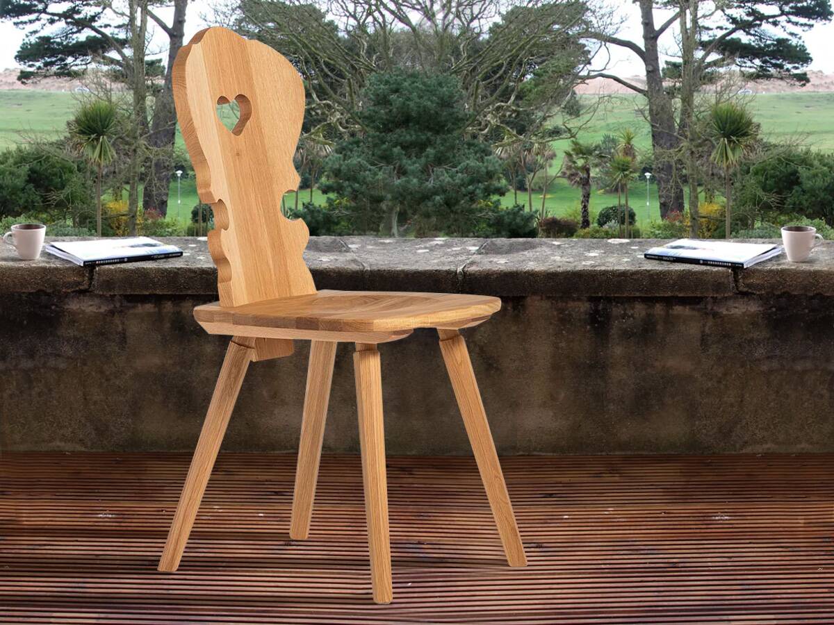 VALERIO Stuhl, Material Massivholz, Eiche lackiert 
