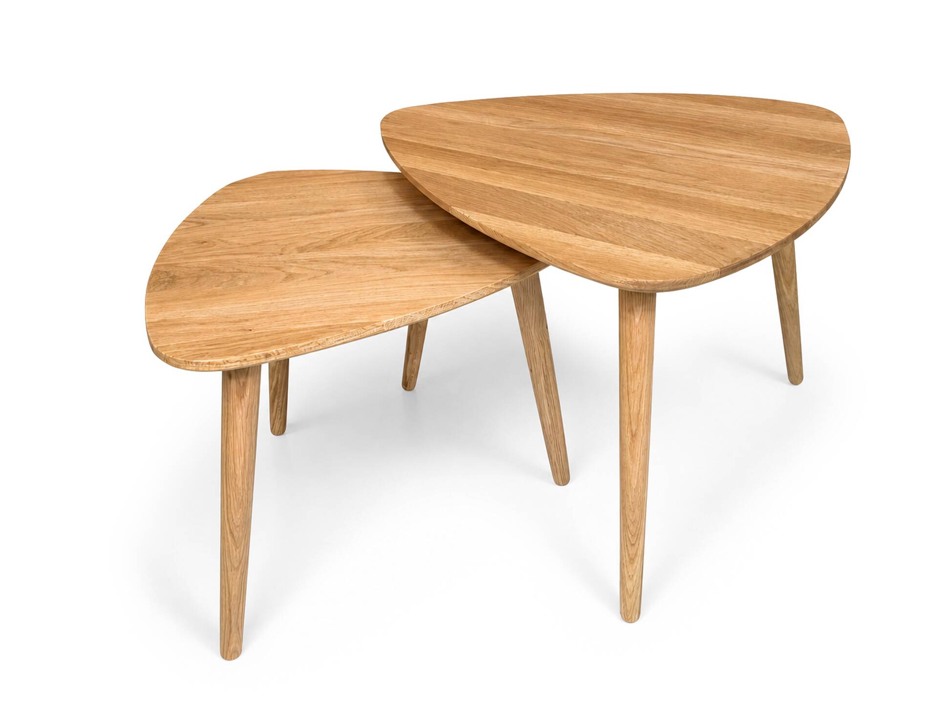 VELIA 2-er Set Couchtische, Material Massivholz, Eiche geölt 