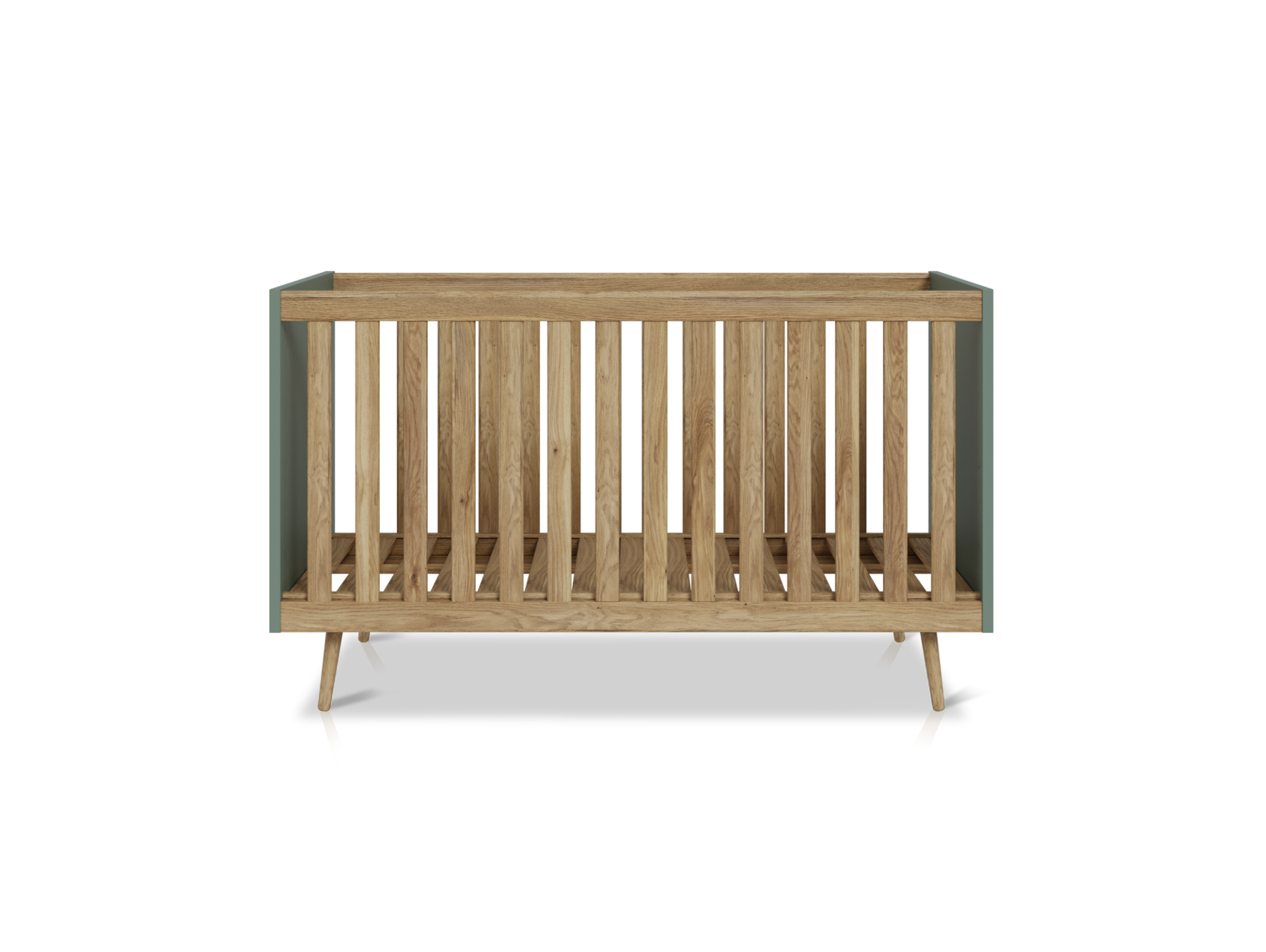 WILMONA Babybett, Material Spanplatte, Mauvella Eiche Nachbildung/salbeifarbig 