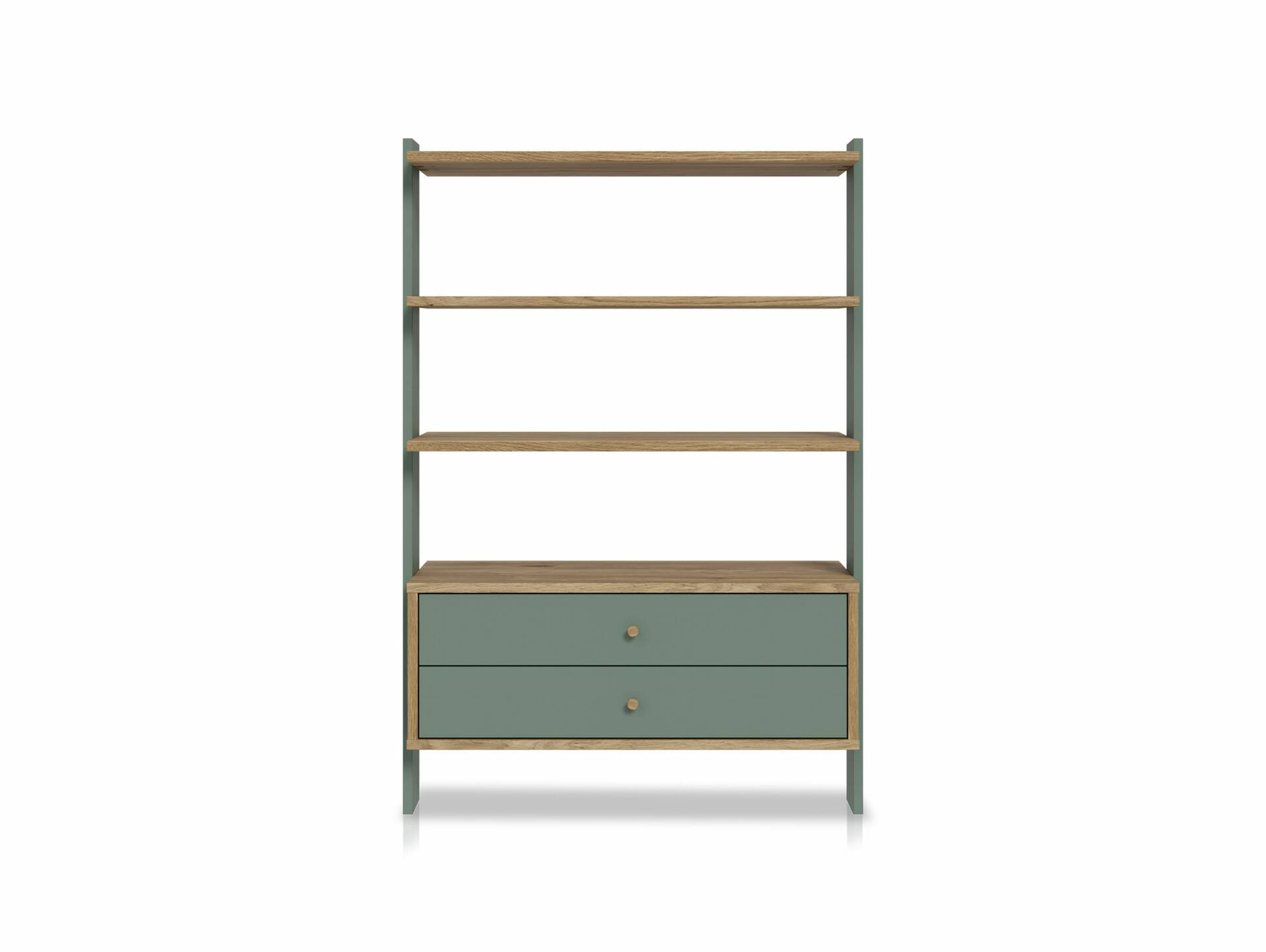 WILMONA Regal, Material Spanplatte, Mauvella Eiche Nachbildung/salbeifarbig 