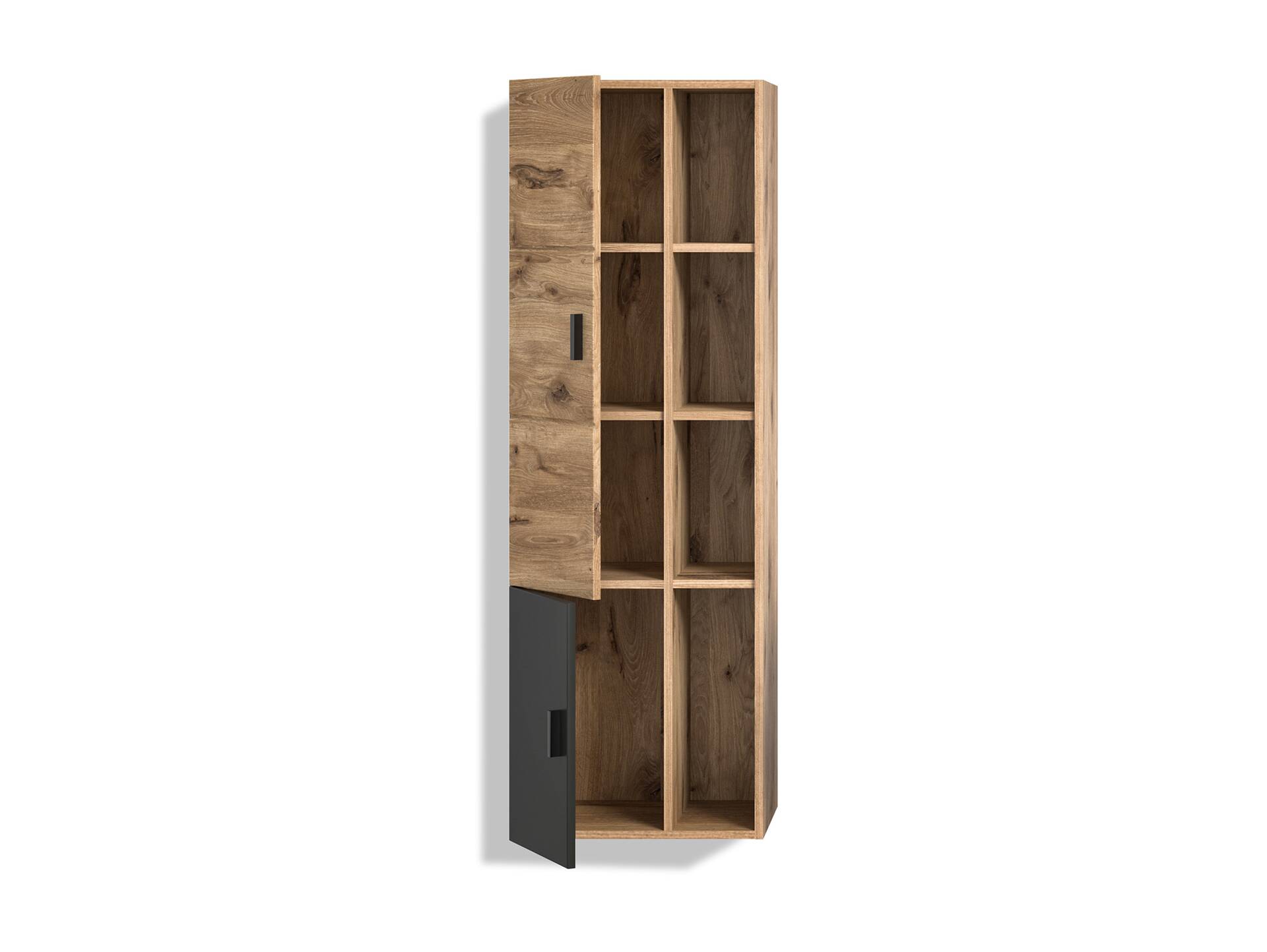 GOLDENBAY Midischrank fürs Badezimmer, Material Dekorspanplatte, Nox Oak Nachbildung/Grau matt 