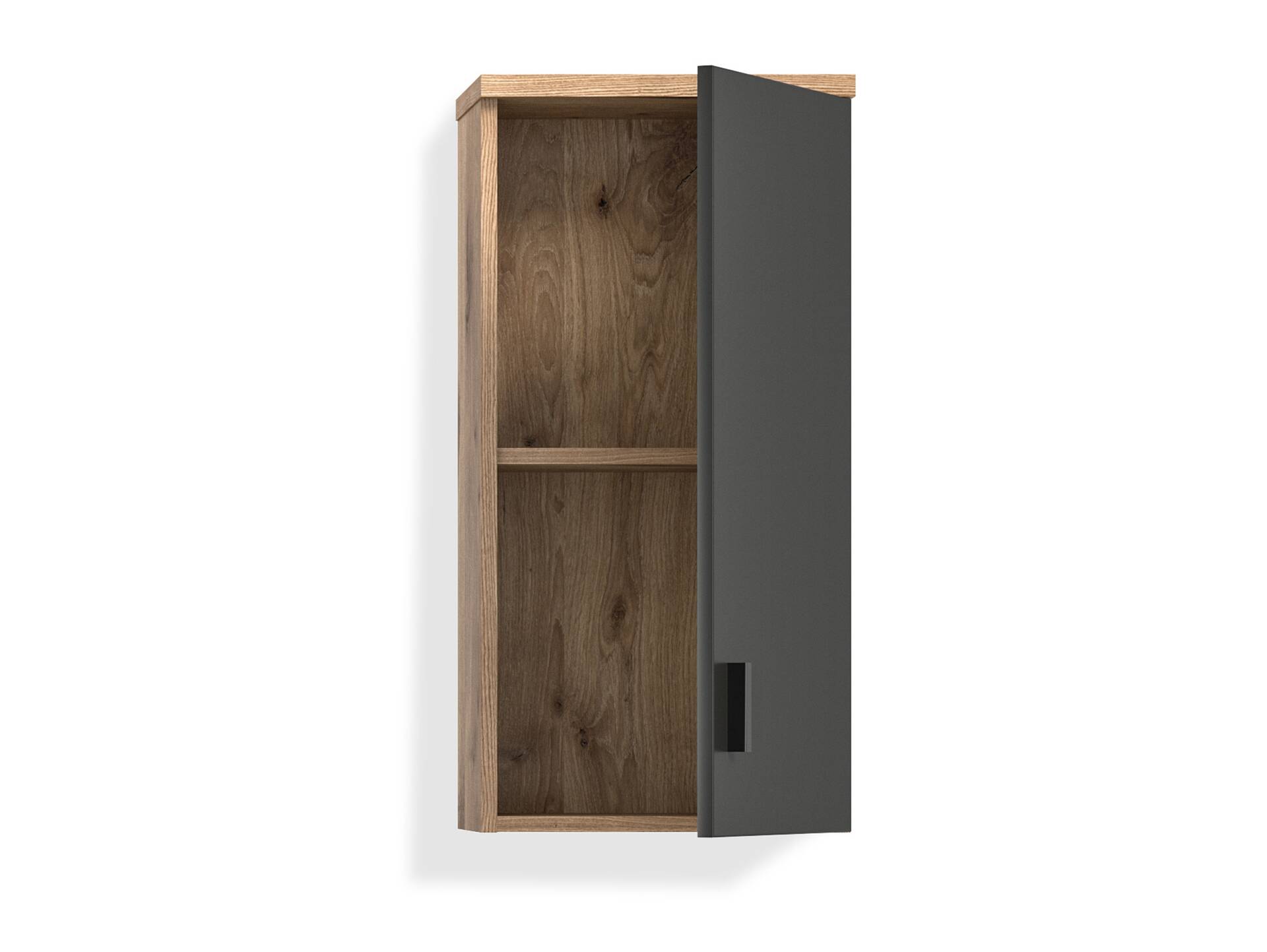 GOLDENBAY Hängeschrank fürs Badezimmer, Material Dekorspanplatte, Nox Oak Nachbildung/Grau matt 