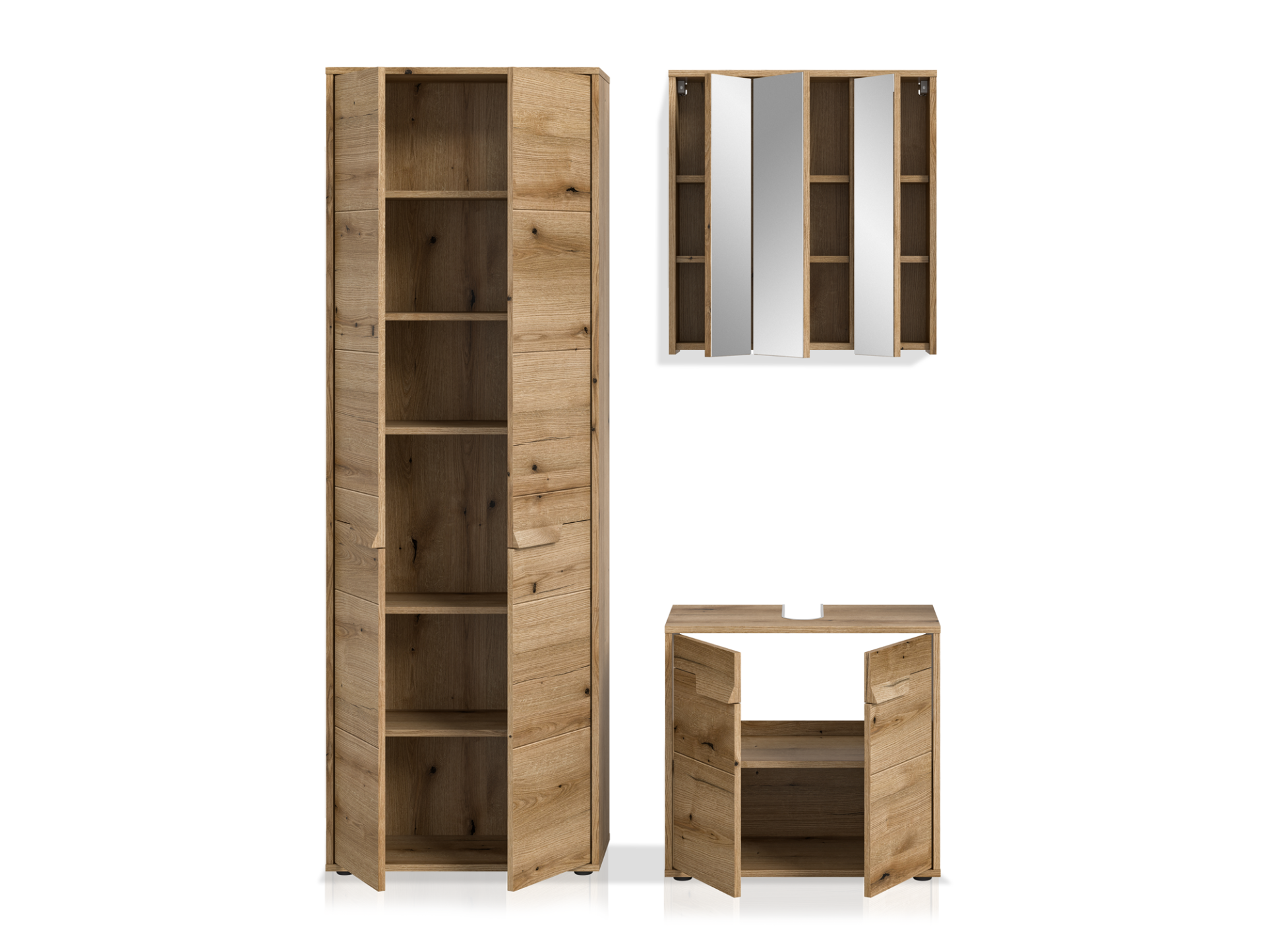 ZANTO Badezimmerset I, Material Dekorspanplatte, Evoke Oak Nachbildung 
