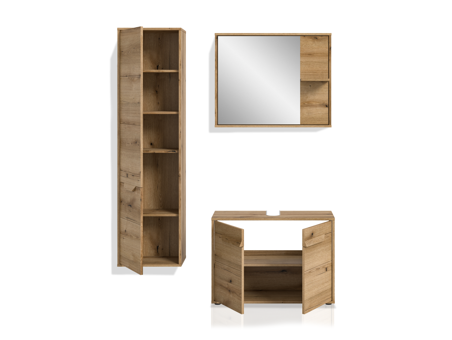 ZANTO Badezimmerset II, Material Dekorspanplatte, Evoke Oak Nachbildung 
