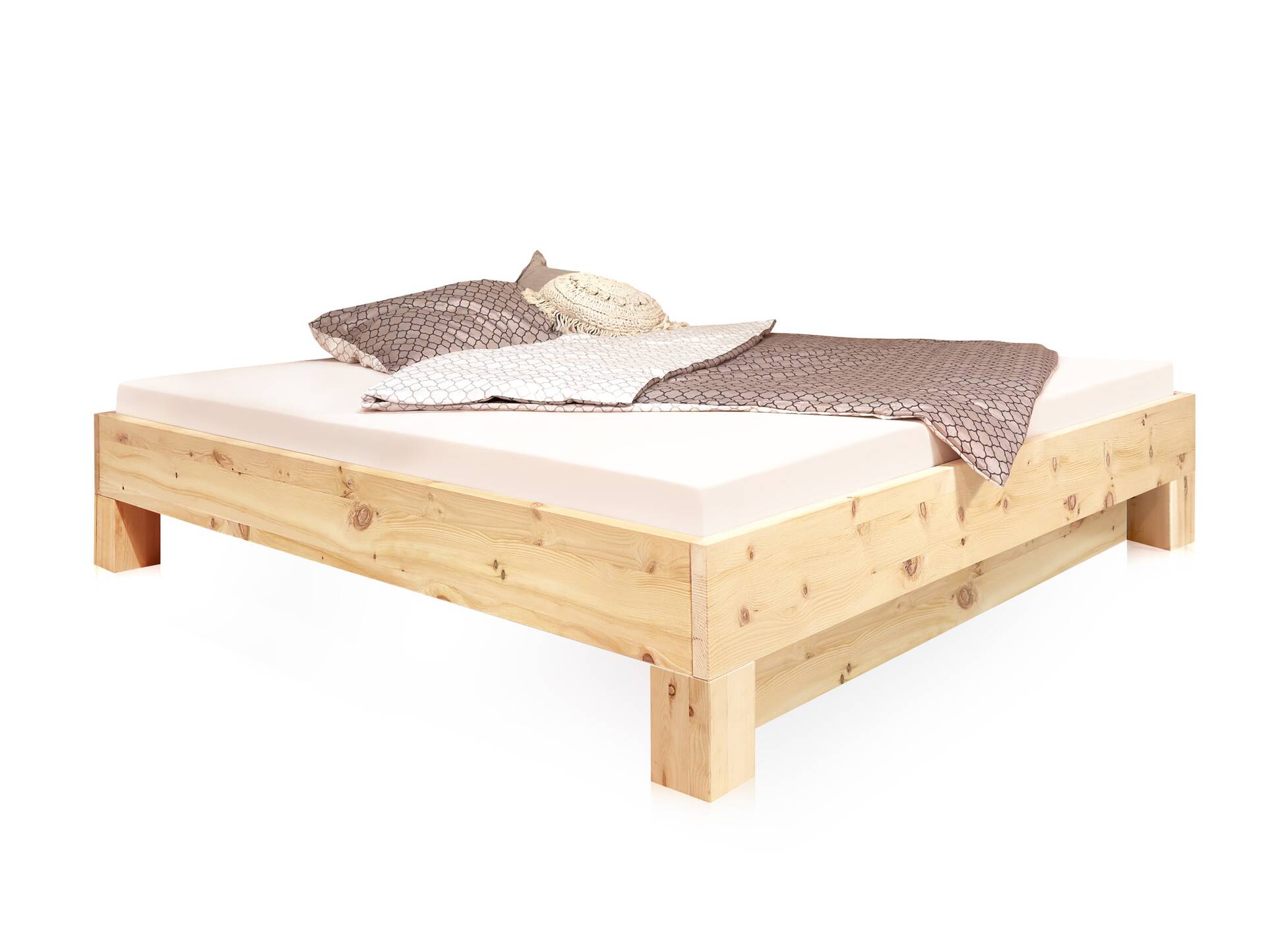 ZABINO Blende zum 4-Fuß-Bett, Material Massivholz, Zirbe Zirbe unbehandelt | Standardhöhe
