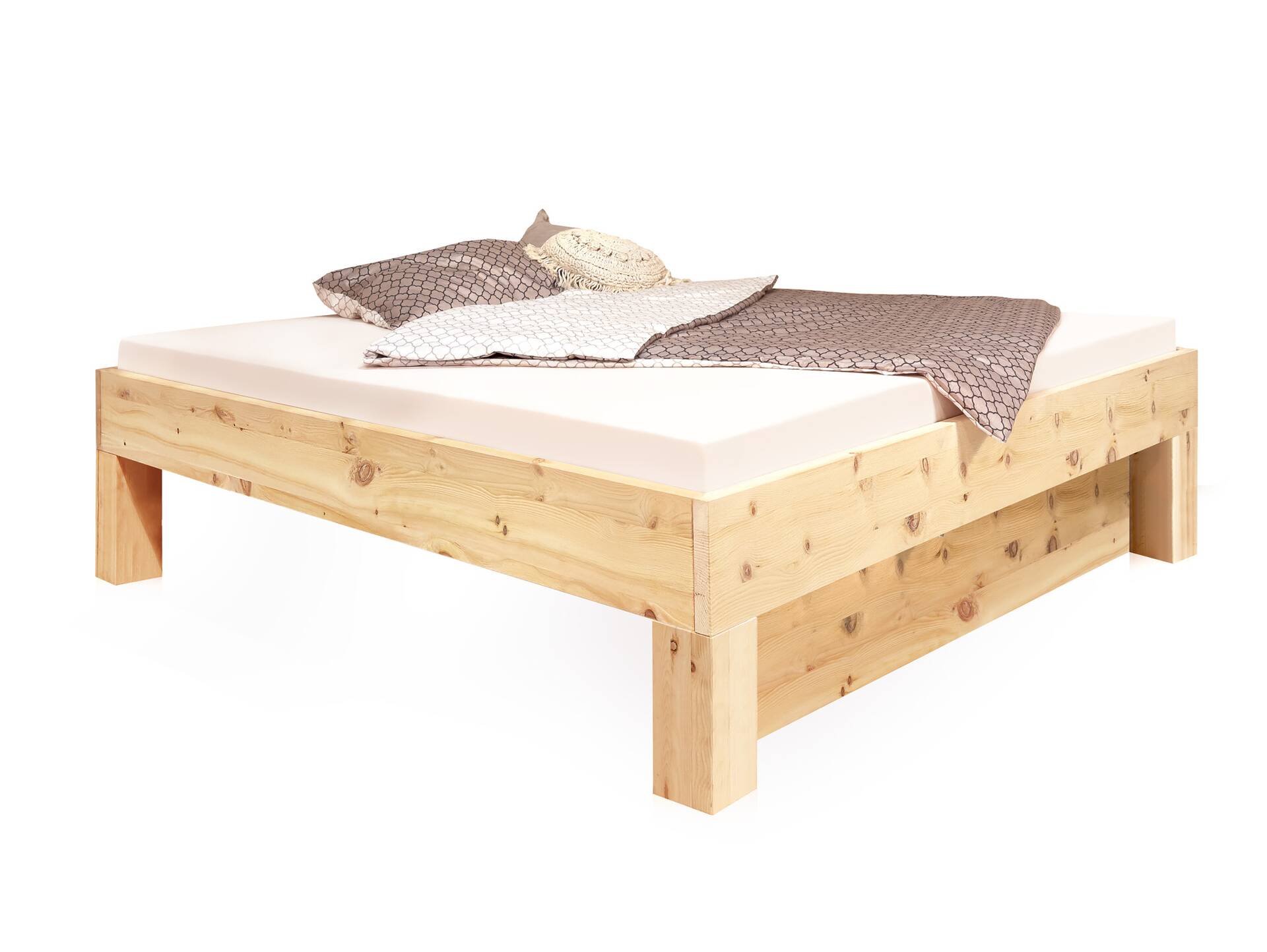 ZABINO Blende zum 4-Fuß-Bett, Material Massivholz, Zirbe Zirbe geölt | Komforthöhe