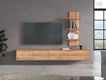 ANDINO Wohnkombination, Material Massivholz, Wildeiche geölt 